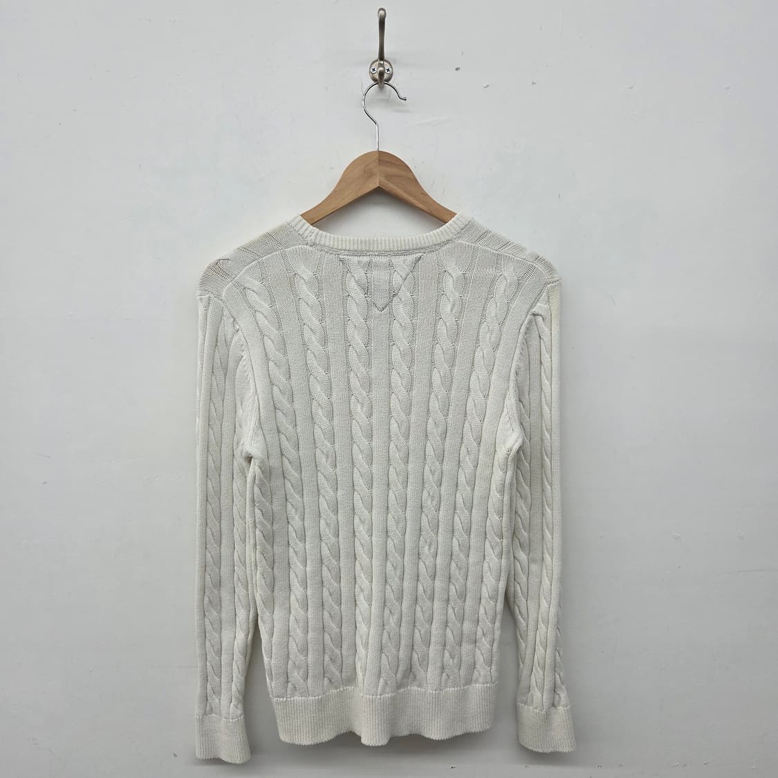 타미힐피거 화이트 케이블 니트 스웨터 여m 상품이미지5