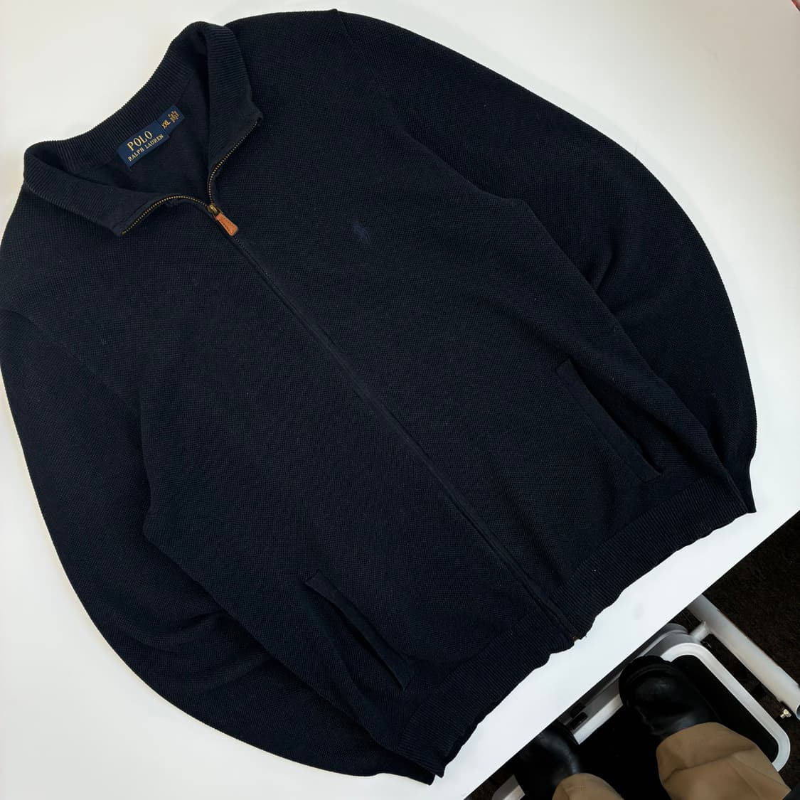 Polo  폴로 랄프로렌 자수 코튼 다크 네이비 니트집업  상품이미지2