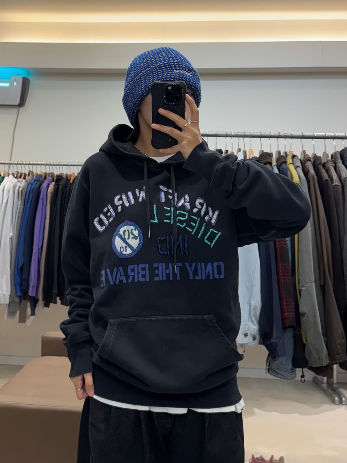 디젤 자수 후드티 상품이미지5