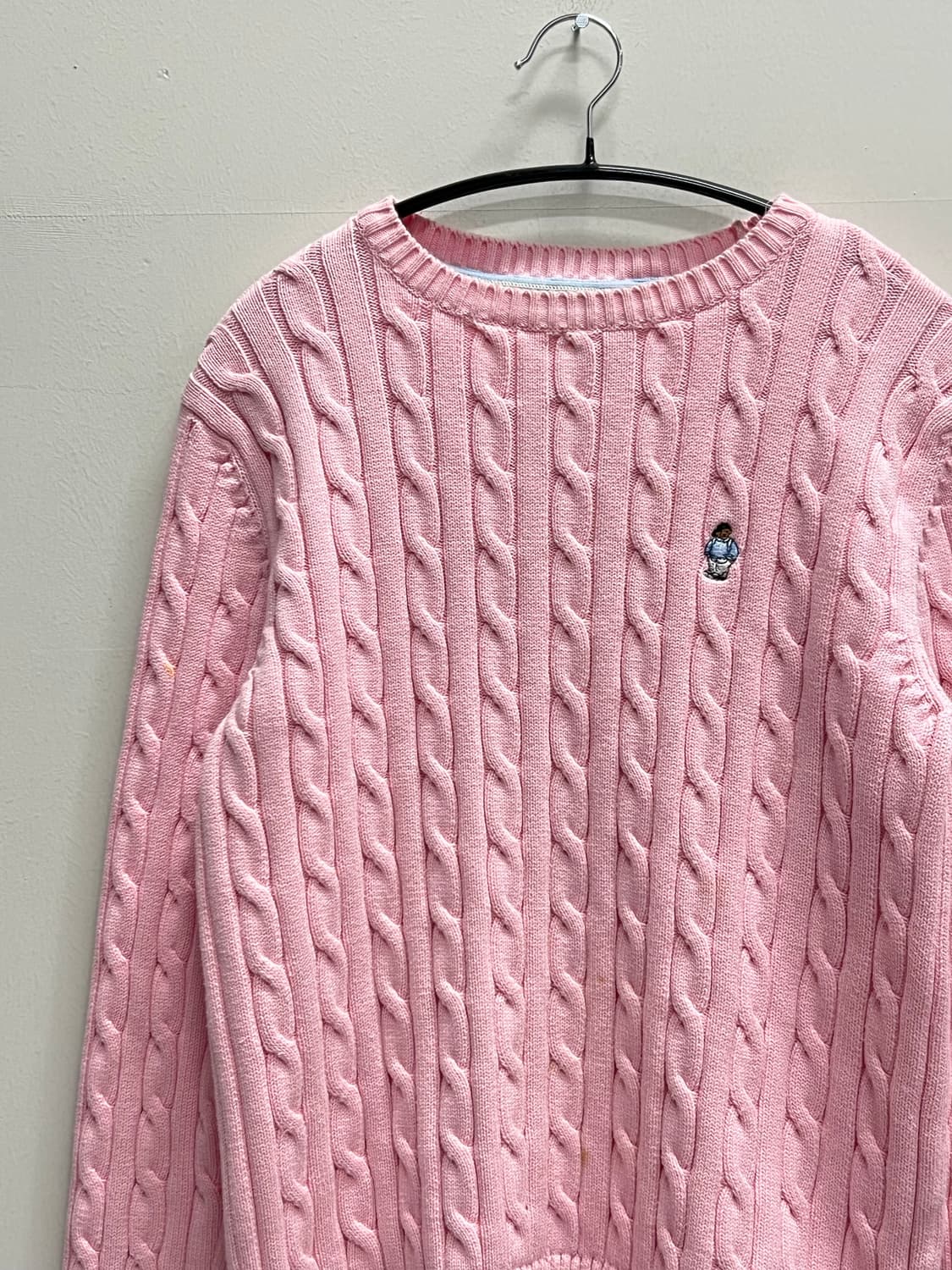 티니위니 케이블 꽈배기 니트 핑크 상품이미지3