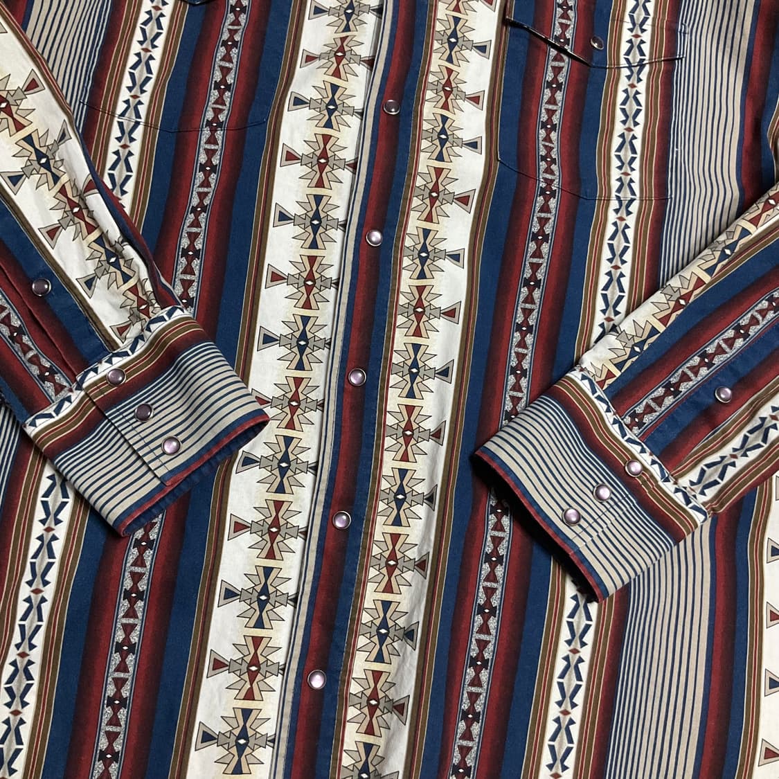 빈티지 팬핸들 웨스턴 패턴셔츠 상품이미지5