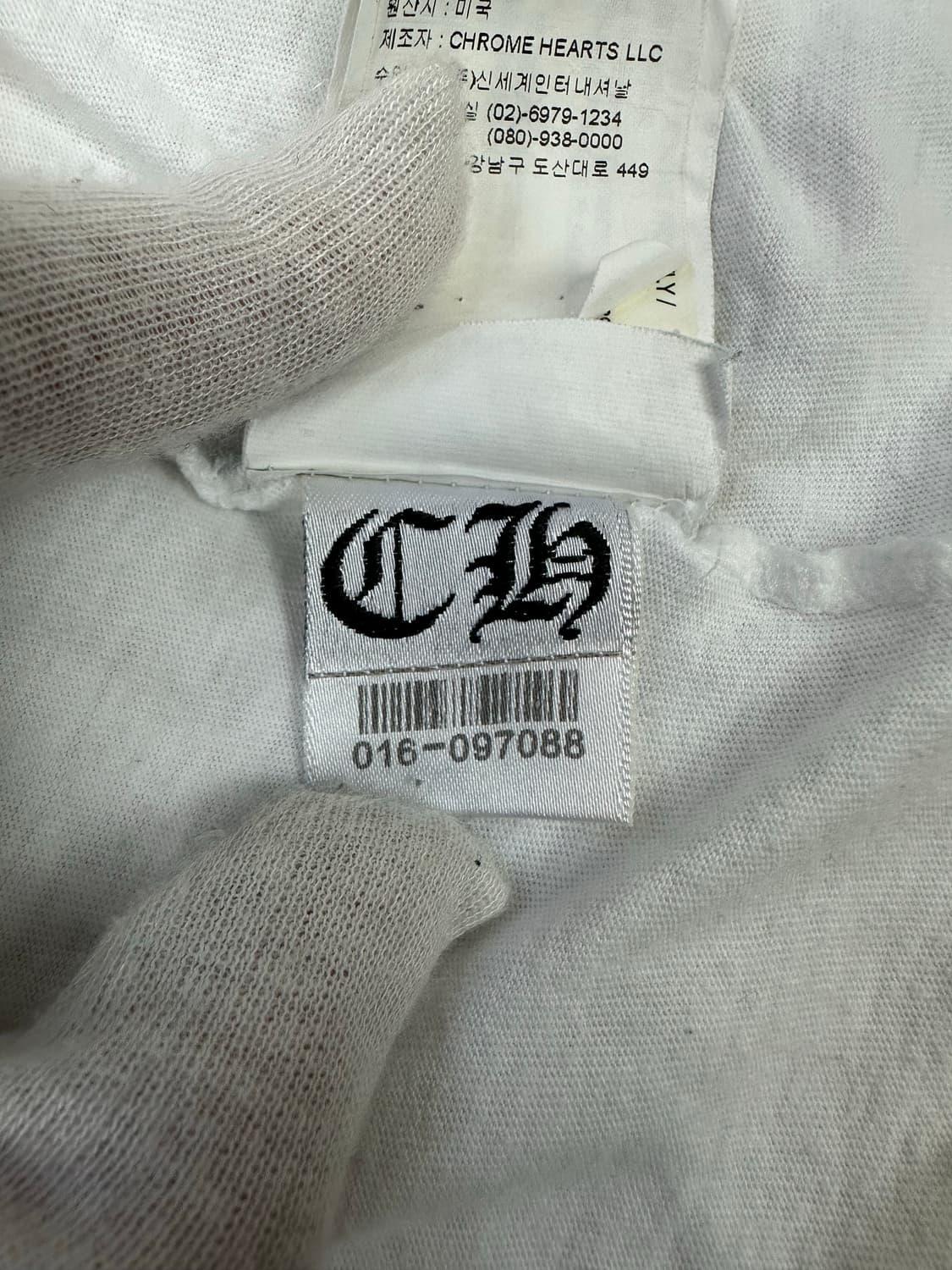 [M] 백화점판 정품 크롬하츠 퍽유로고 반팔 화이트 상품이미지9