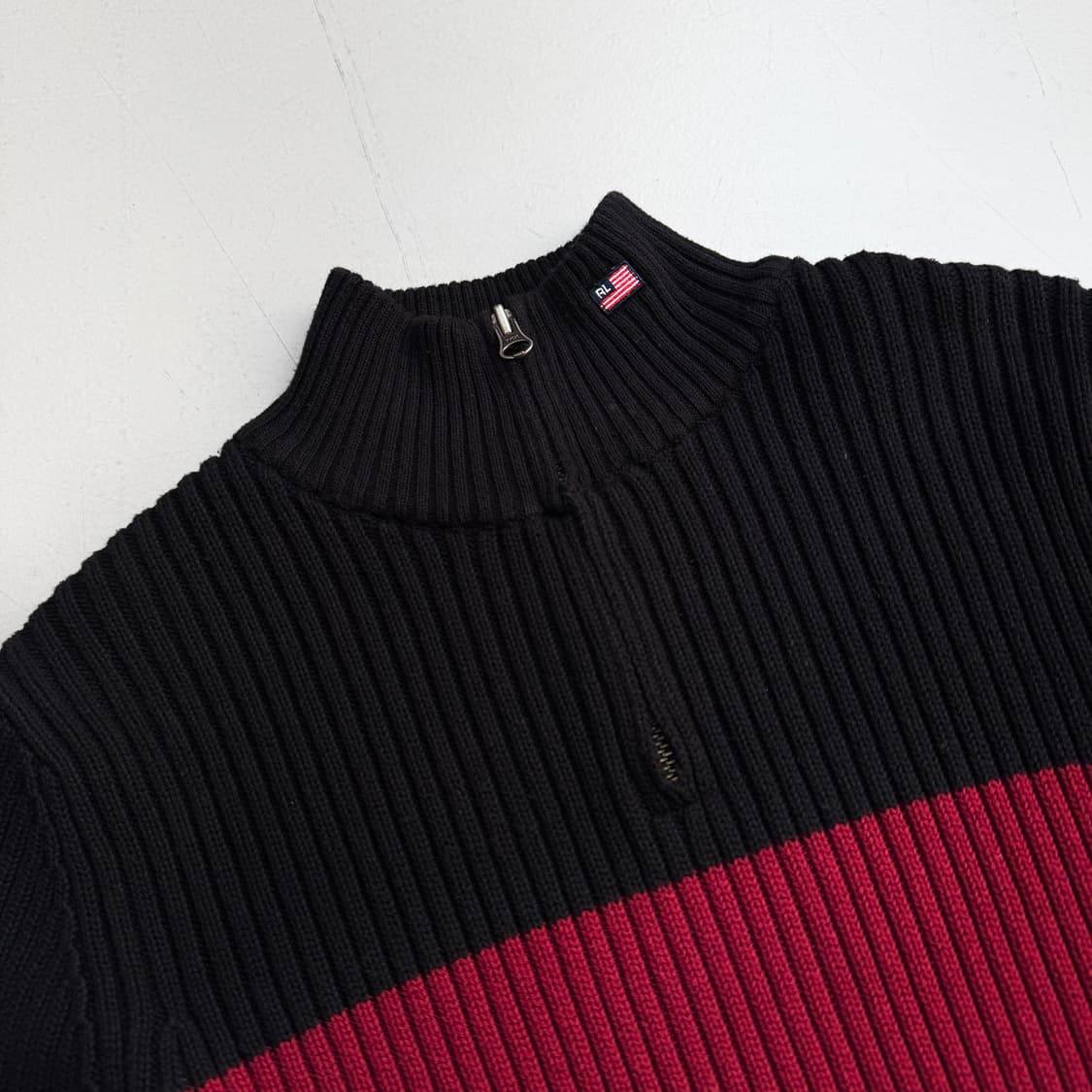 폴로 아노락 성조기 스몰로고 딱붙 니트 상품이미지3