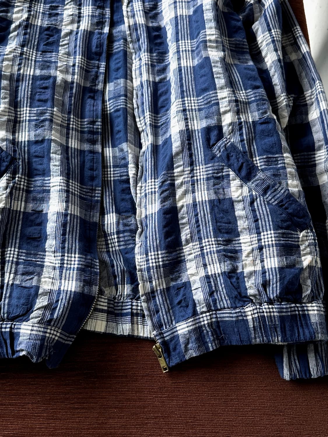 Cotton sucker wrinkled zip blouson 상품이미지3