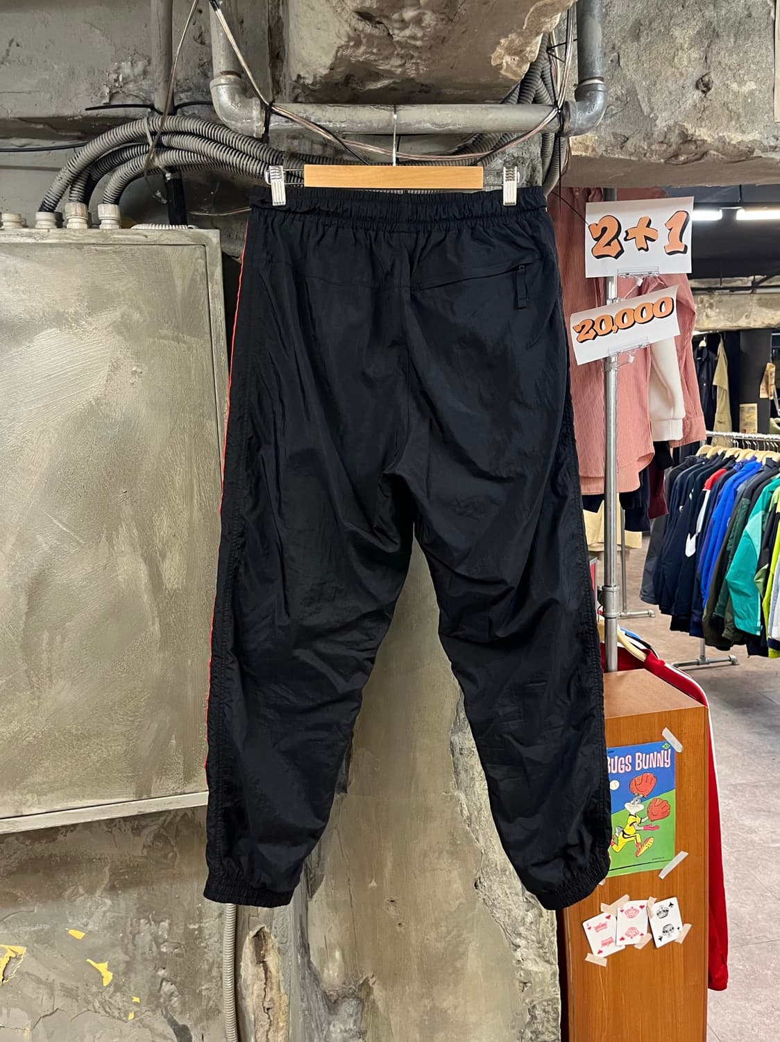 나이키 스우시 사이드 라인 밴딩 조거 팬츠 블랙 L #csz3400 상품이미지2