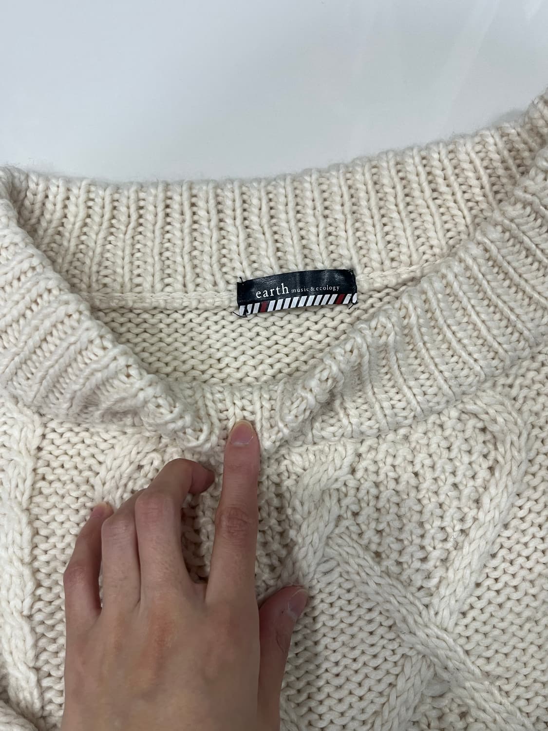 빈티지 아이보리 아방핏 두툼 니트 상품이미지2