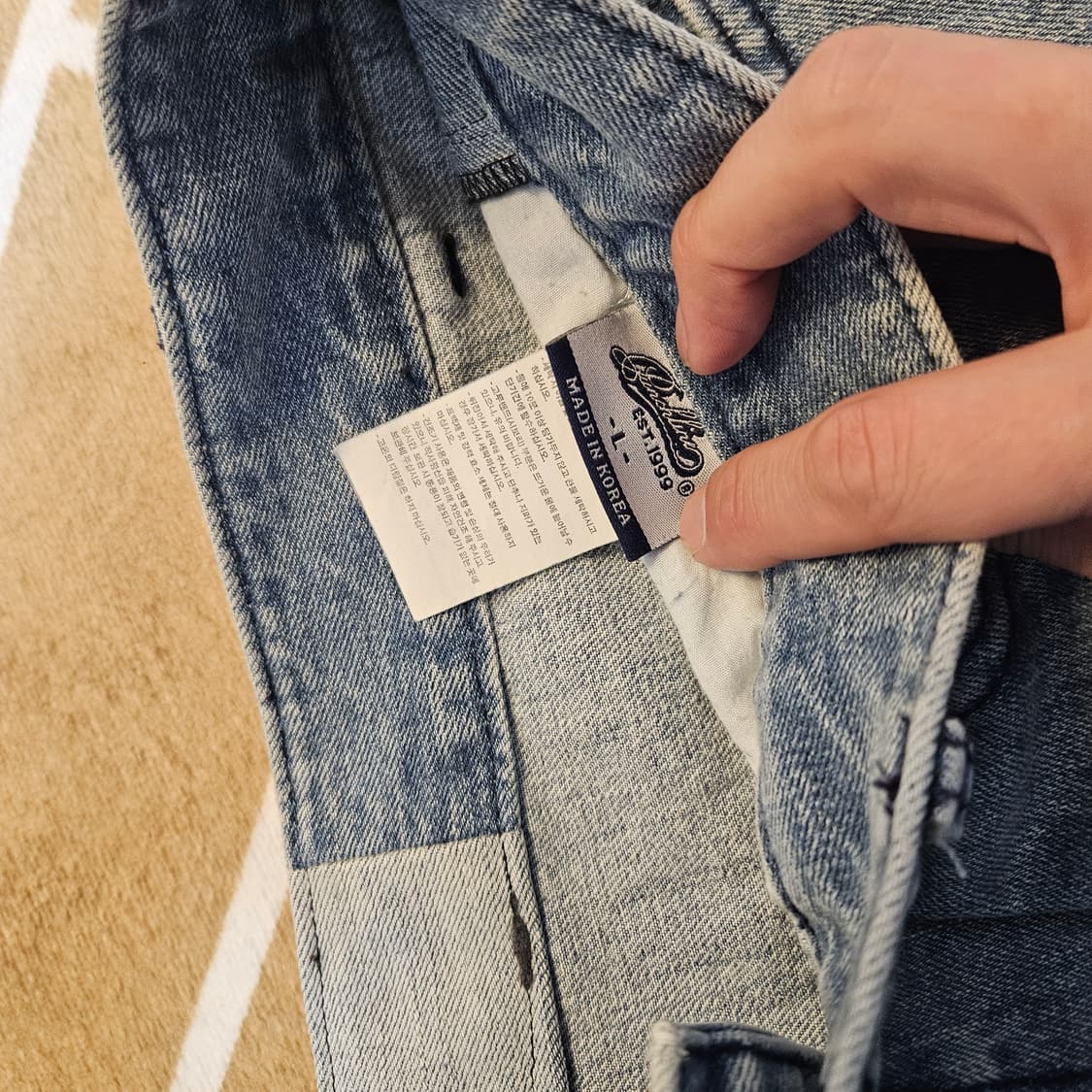 런치라인 24ss 디트로이트 워싱 레귤러 데님 팬츠 L size 상품이미지6