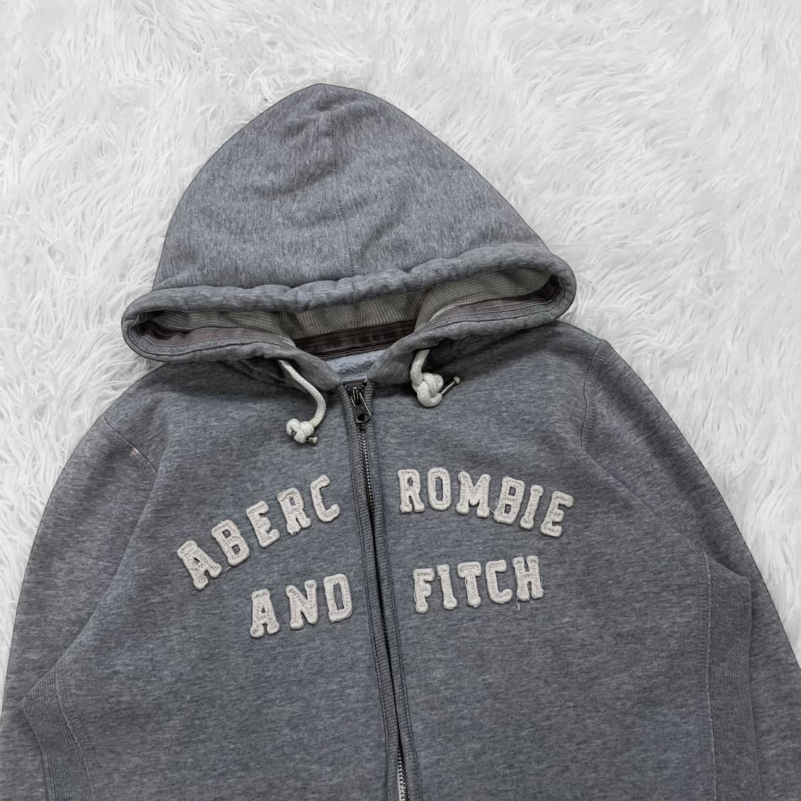 아베크롬비 아치 로고 후드집업 그레이 상품이미지3