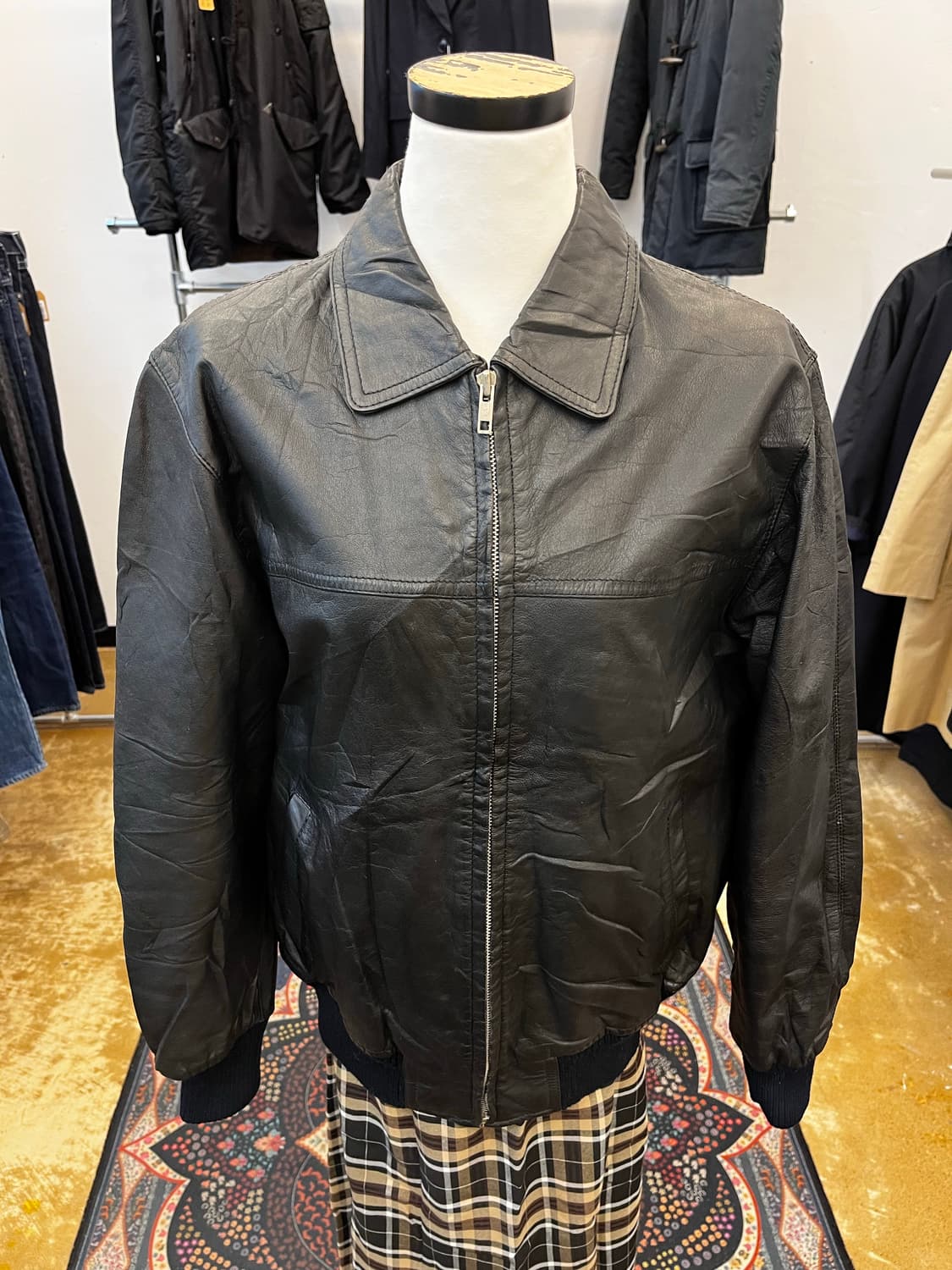 Excellent Fashion 소가죽 블루종 자켓 상품이미지2