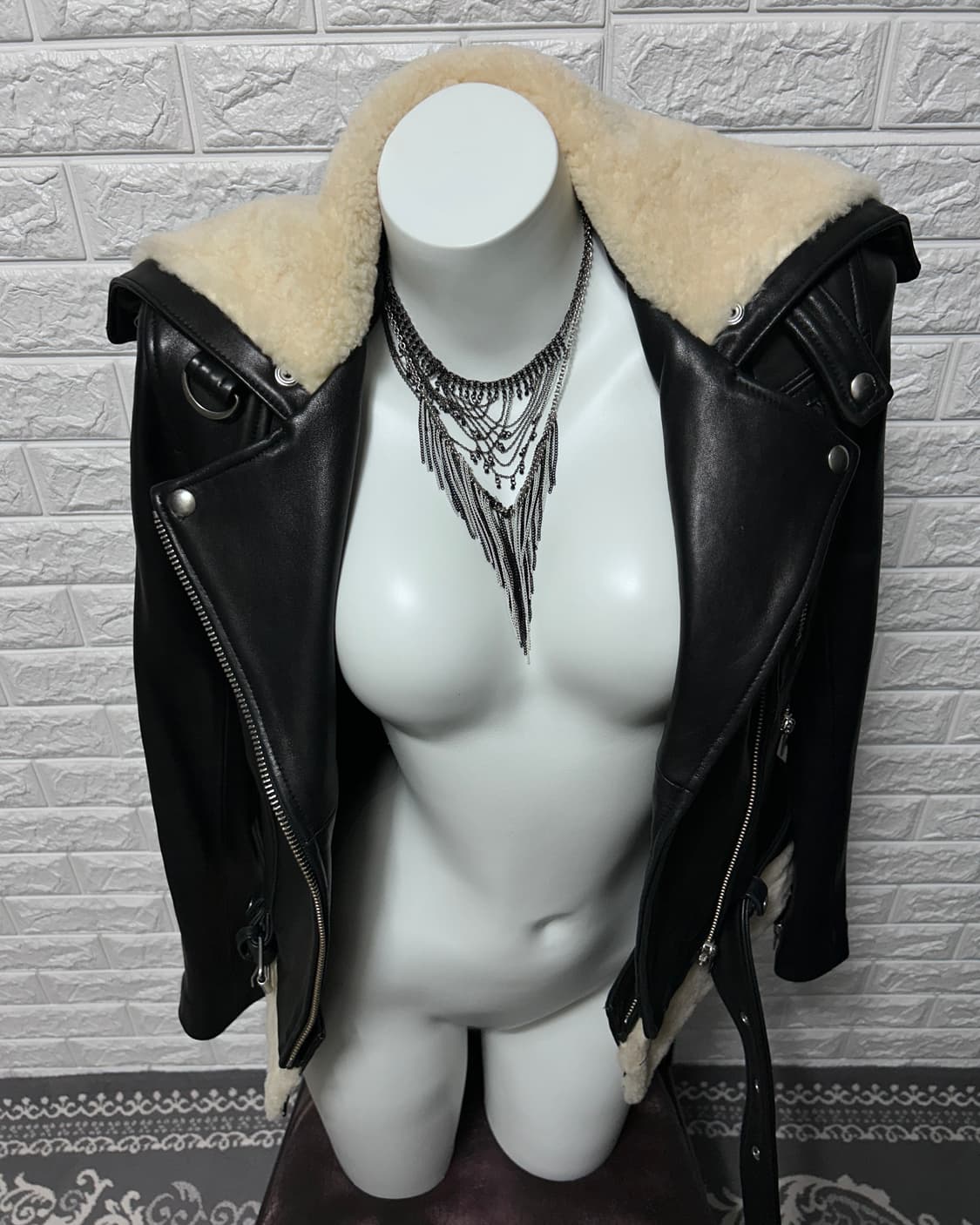 15fw iro 램스킨 시어링 바이커 자켓 상품이미지6