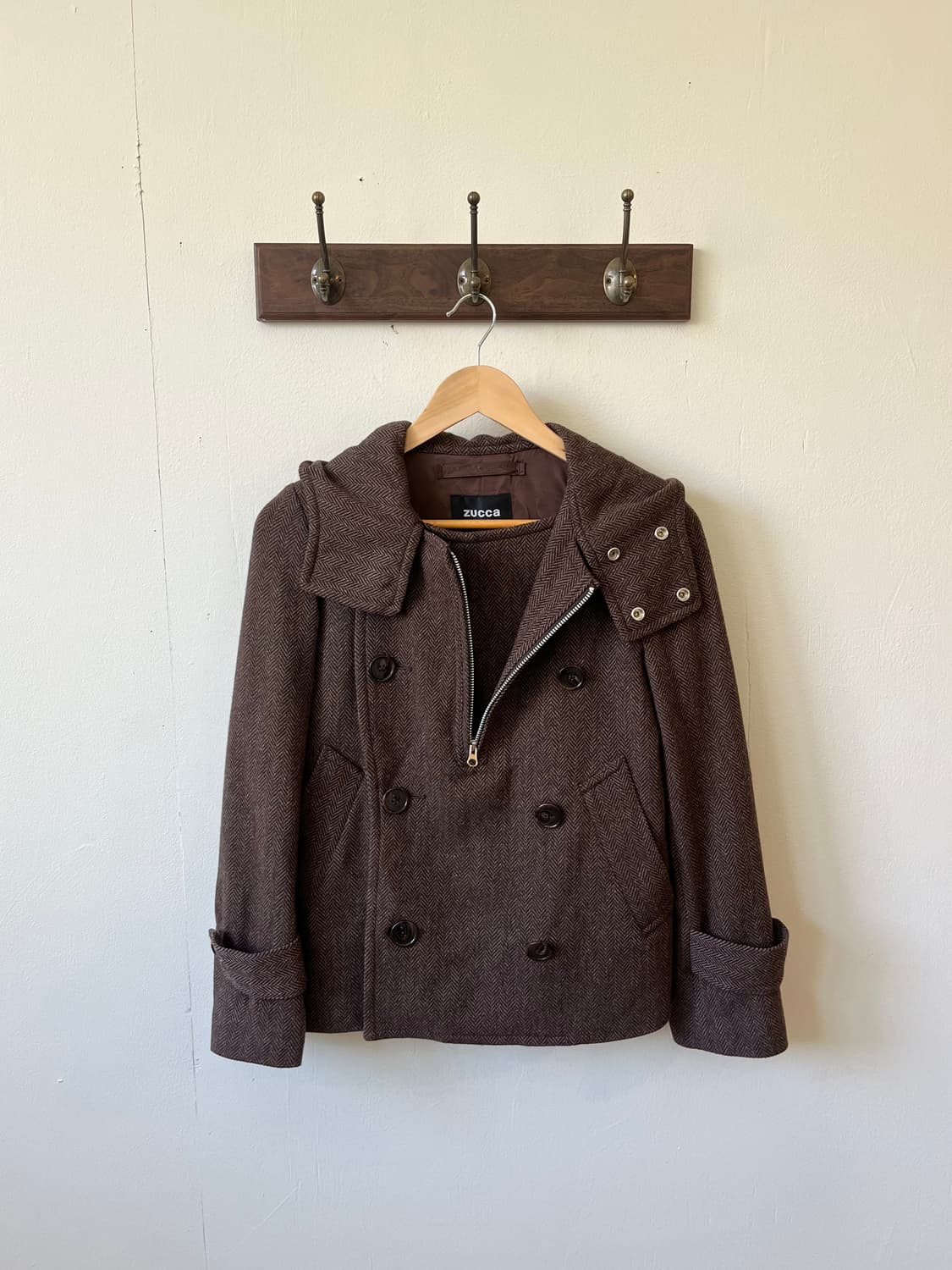 zucca 헤링본 더블 코트 상품이미지2