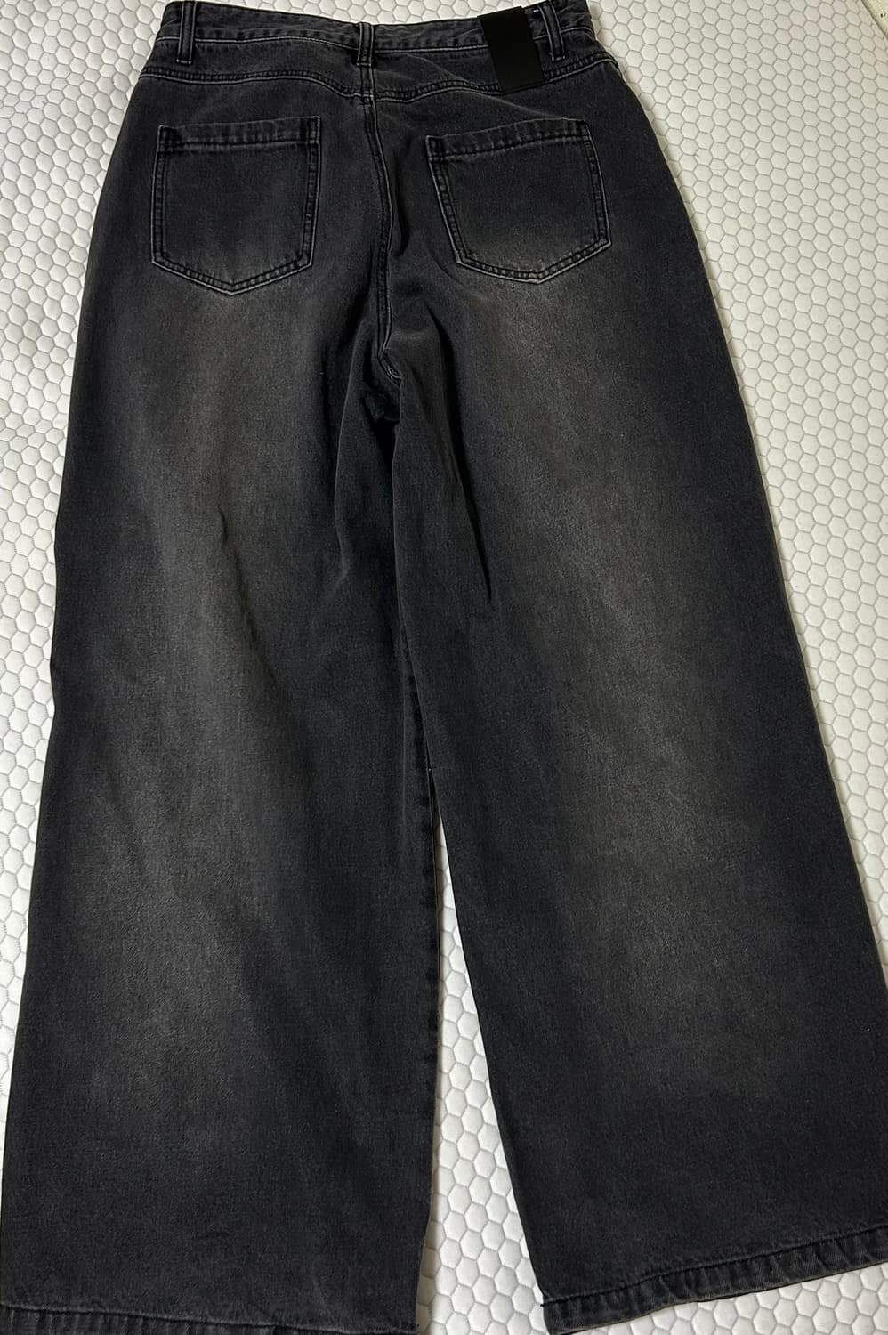 노이어 캣워싱 와이드블랙데님 50size 상품이미지2