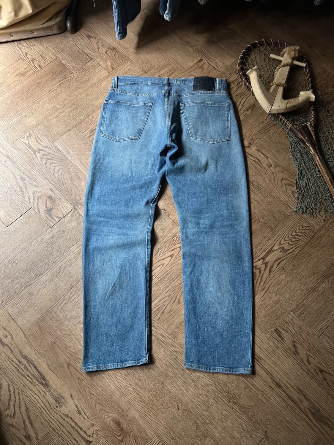 [36]리바이스 블루탭 502 빈티지 워싱 스트레치 셀비지 데님 팬츠 상품이미지1