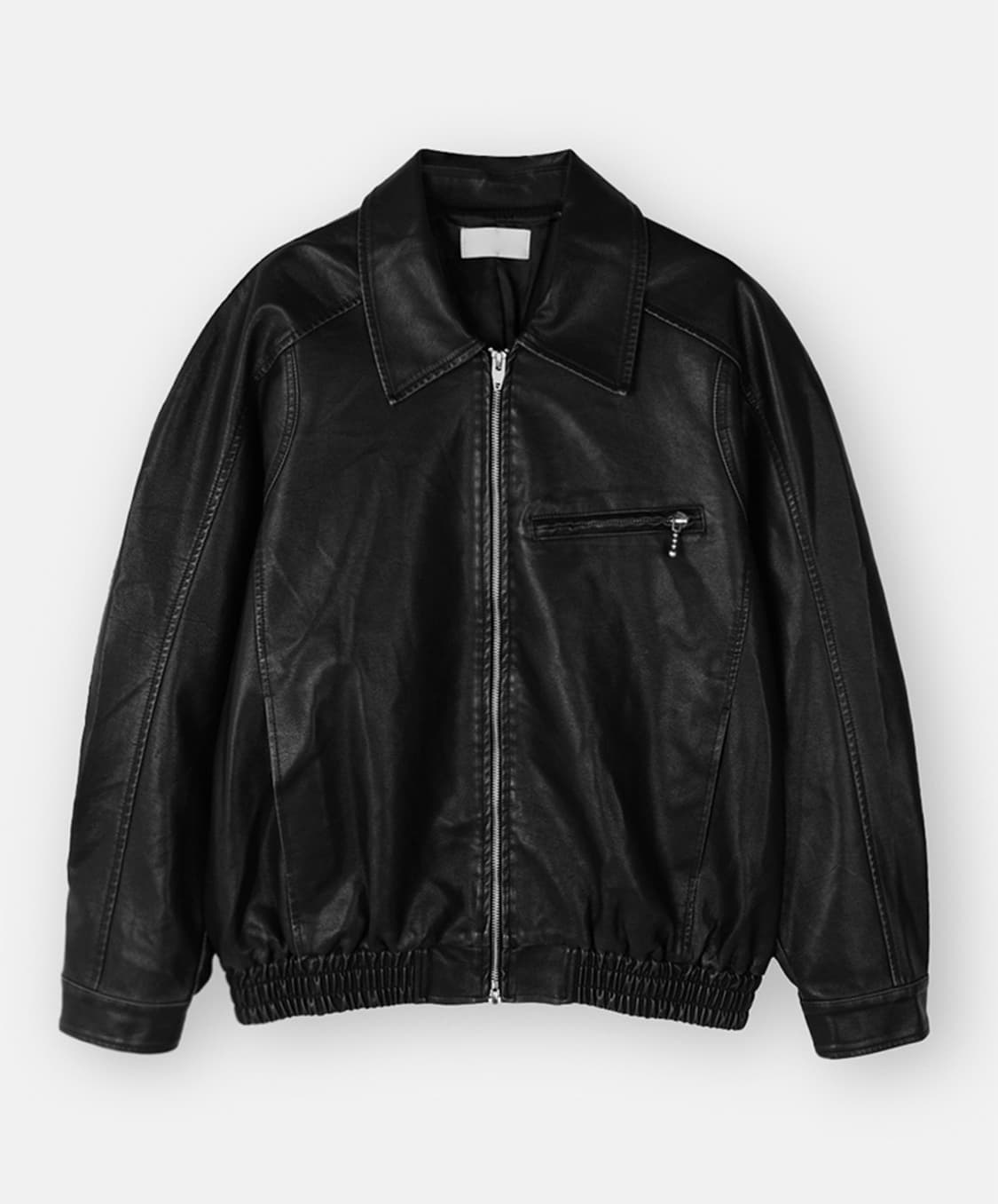 [OS] 남자 숄더 가먼트 워싱 비건 레더자켓 상품이미지8