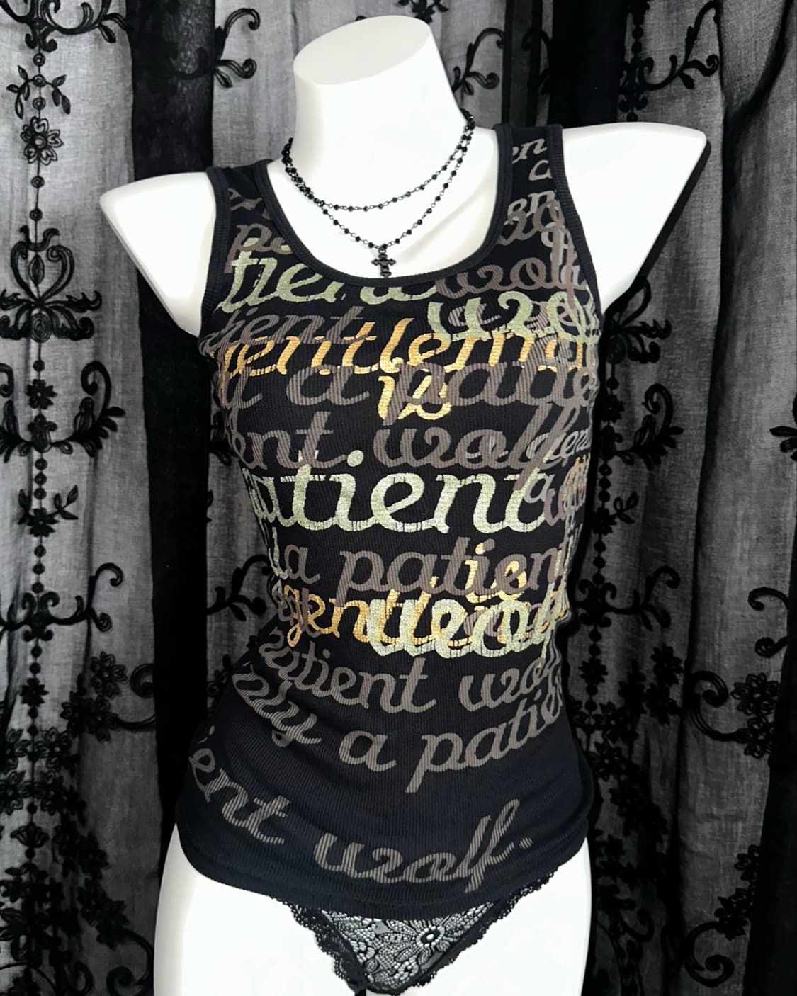 black letter print sleeveless 상품이미지2
