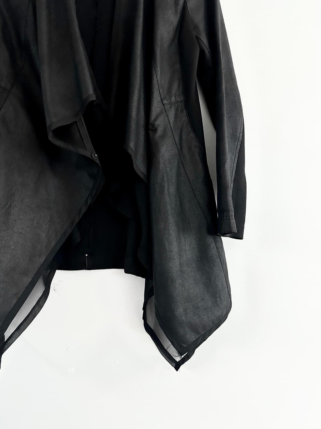 Ninja drape semi leather jacket / black 상품이미지3