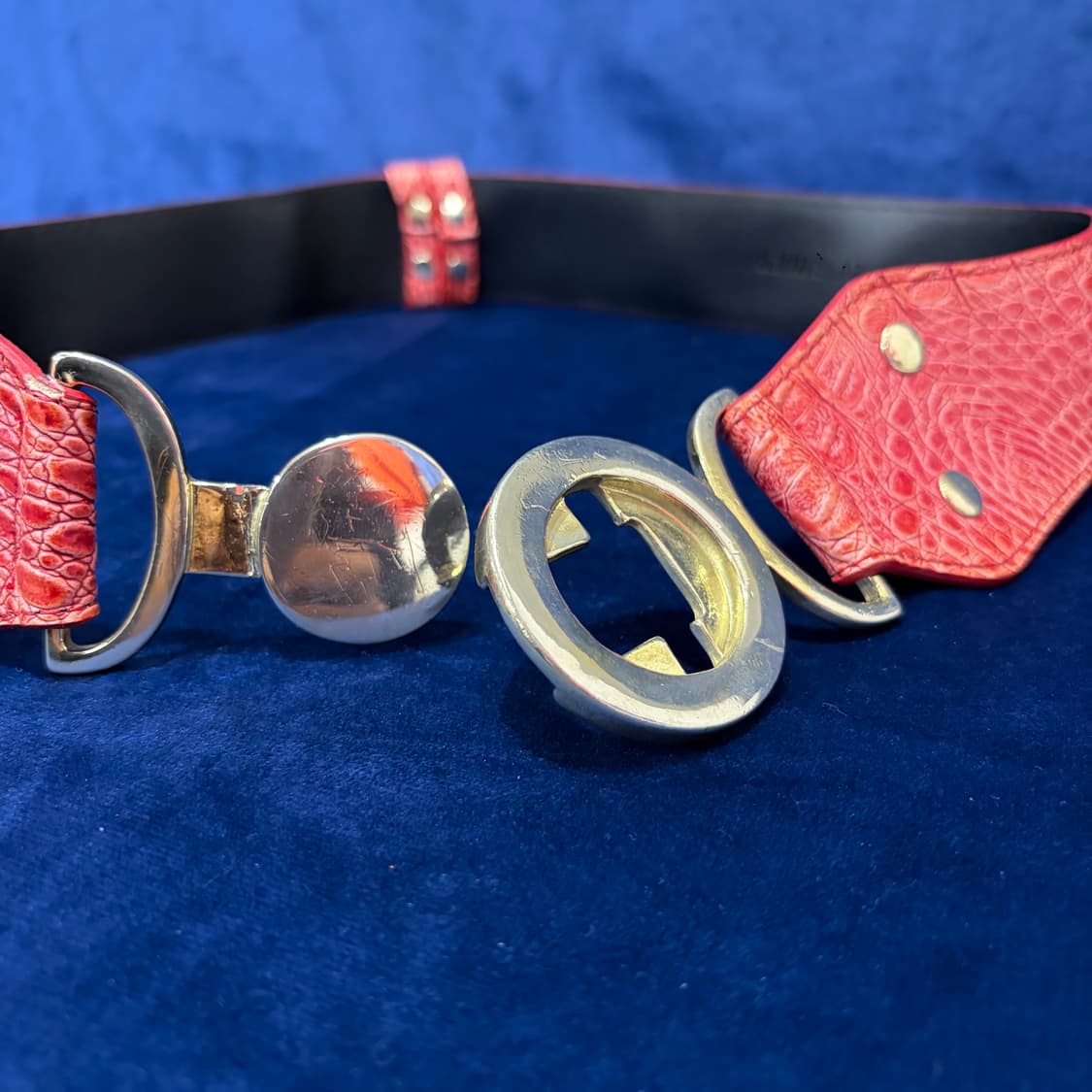 레드 크로커다일 와이드 벨트 상품이미지2