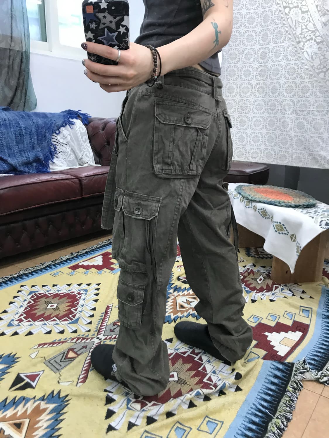 빈티지 여성 벨티드 포켓 카고팬츠 (Z1020) 상품이미지2