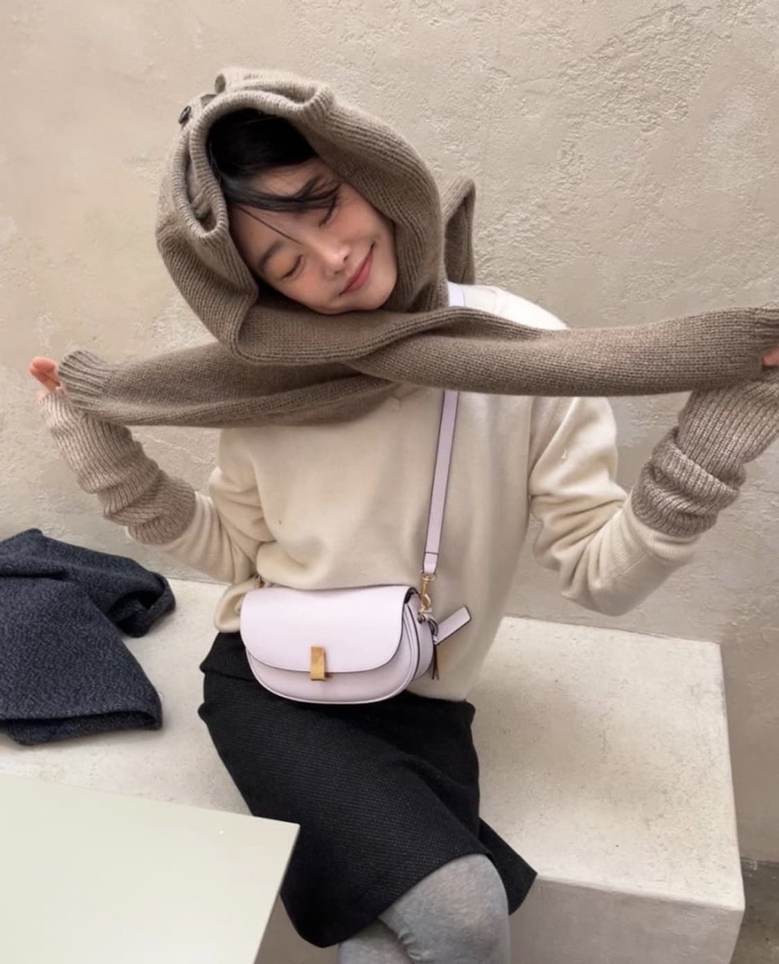 Lfm rib crew neck cardigan 토피컬러 상품이미지2