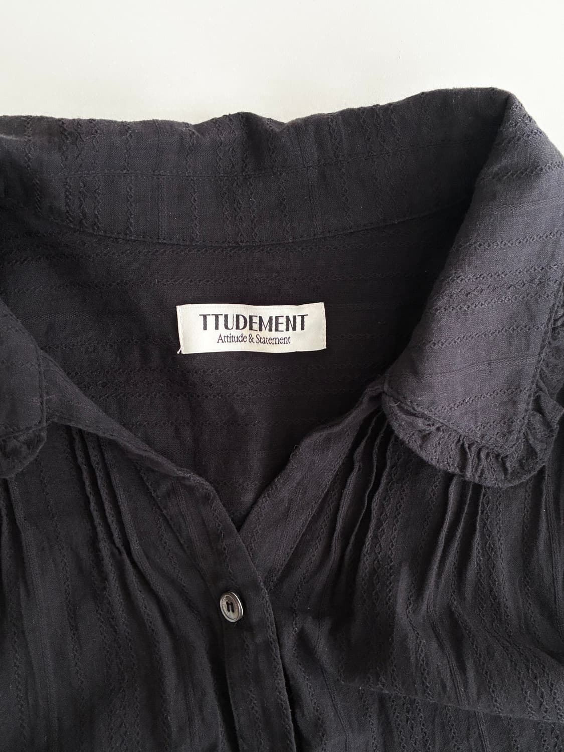 F) 튜드먼트 빈티지 프릴 블라우스 블랙 상품이미지4