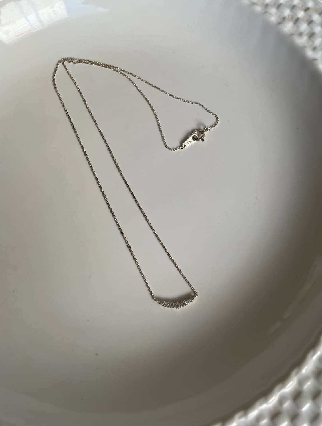 [1회착용]실버 925 순은 목걸이 크리스탈지르코늄큐빅 상품이미지1