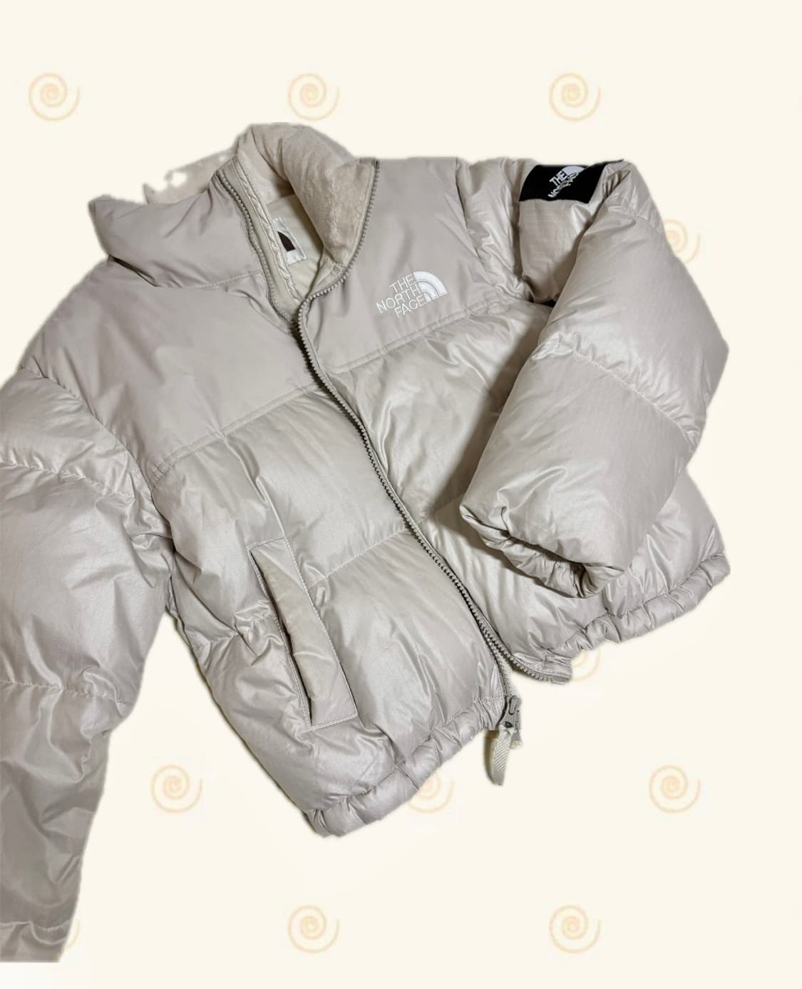 노스페이스 화이트라벨 노벨티 눕시 크림베이지 크롭 숏 패딩 s 85 상품이미지1
