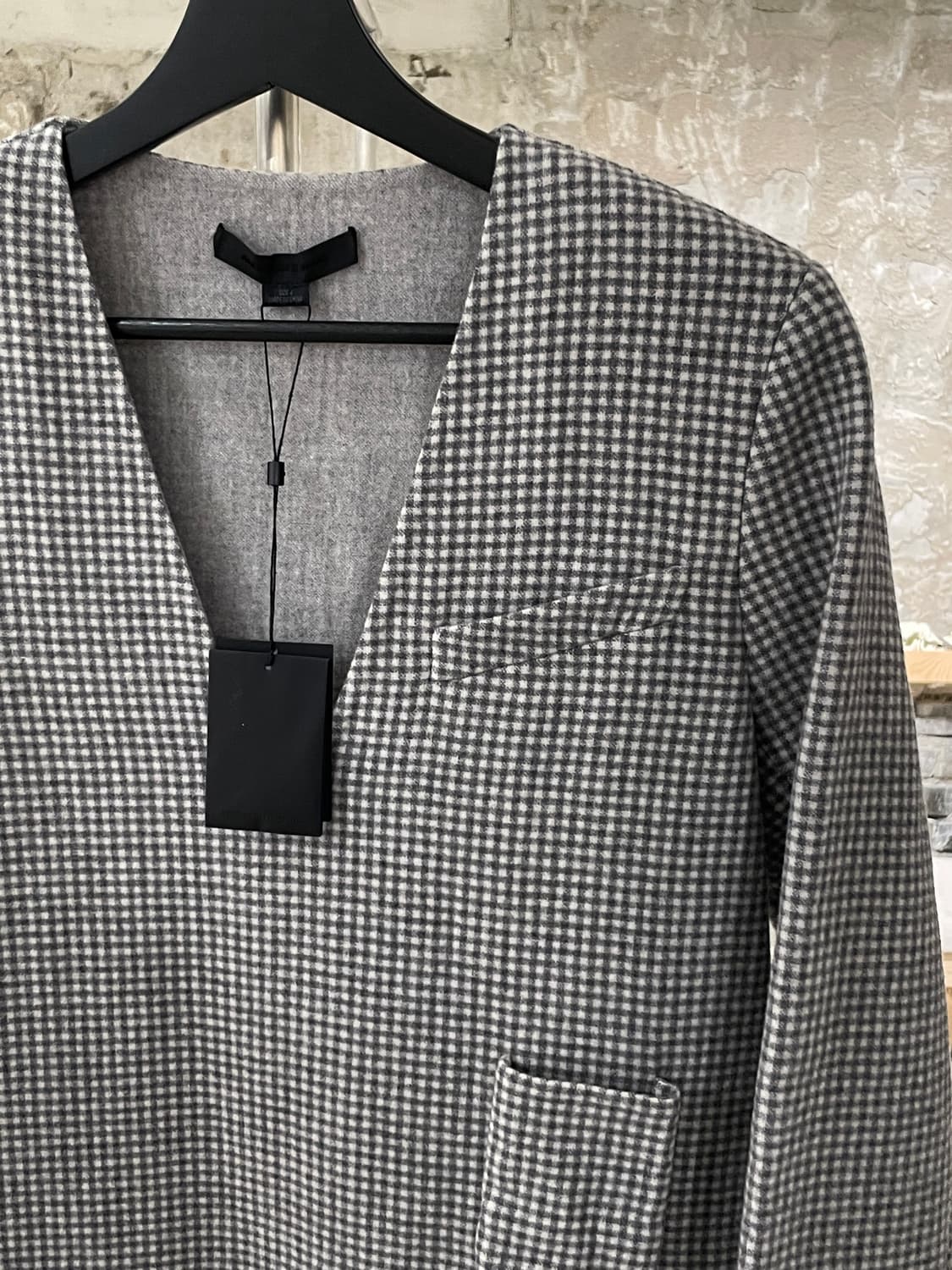 알렉산더 왕 그레이 멀티 포켓 깅엄 체크 V넥 울 미디 원피스 상품이미지3