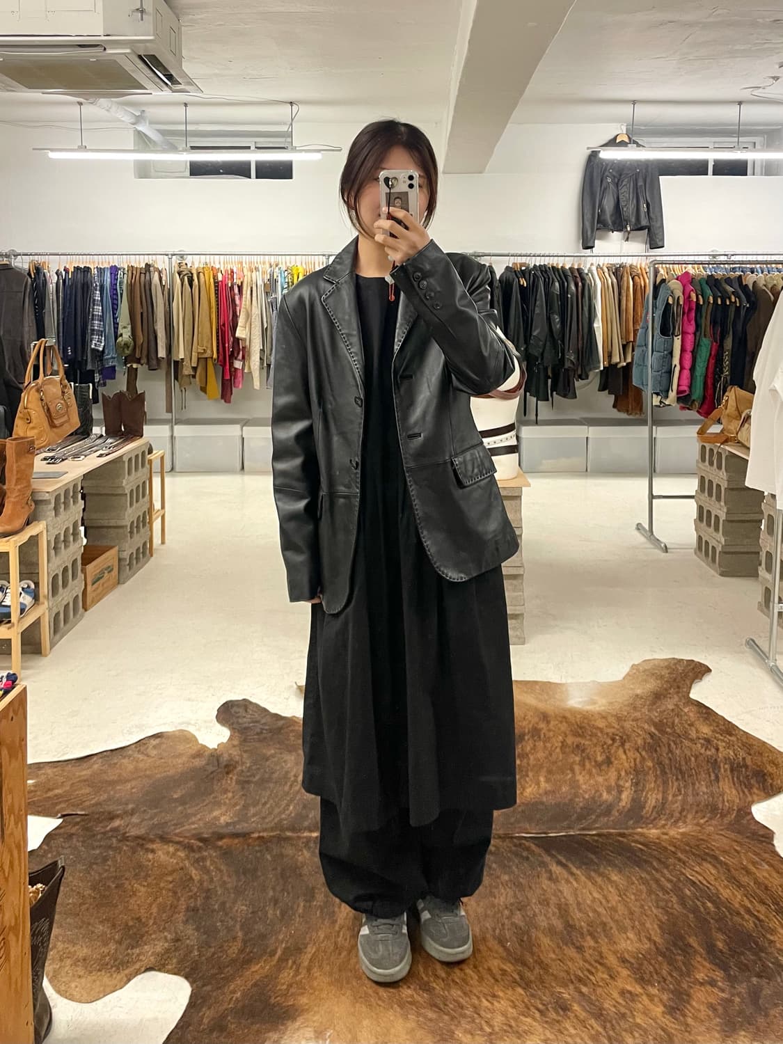 VTG leather blazer jacket 레더 스티치 블레이저 상품이미지8