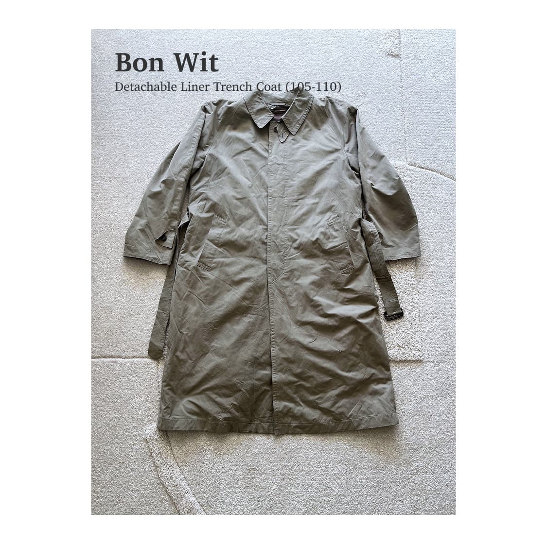본 윗 디테처블 라이너 트렌치 코트 (105-110) 상품이미지1