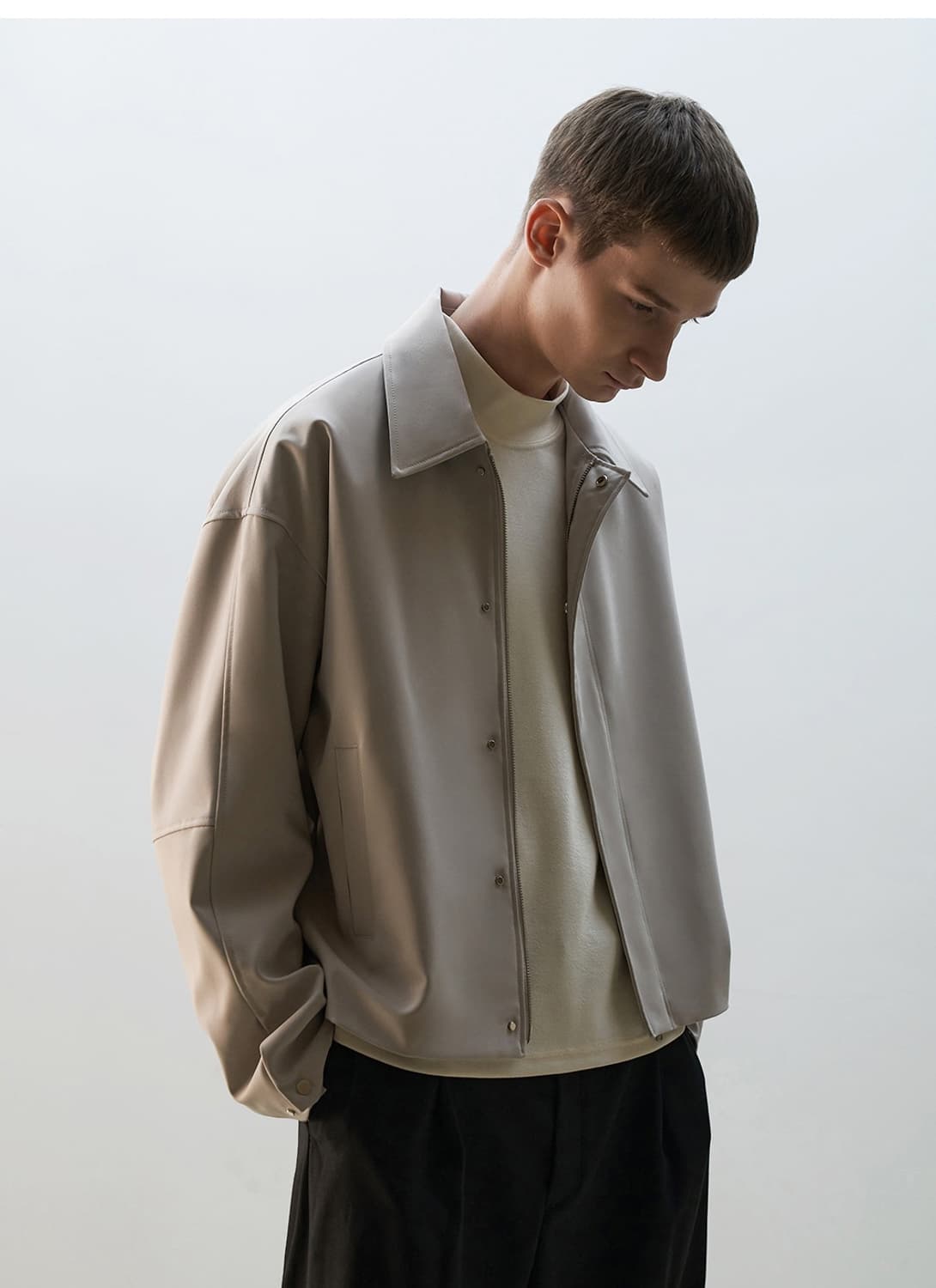 아르반(AREUBAN)2WAY 스냅 블루종 아이보리 상품이미지1