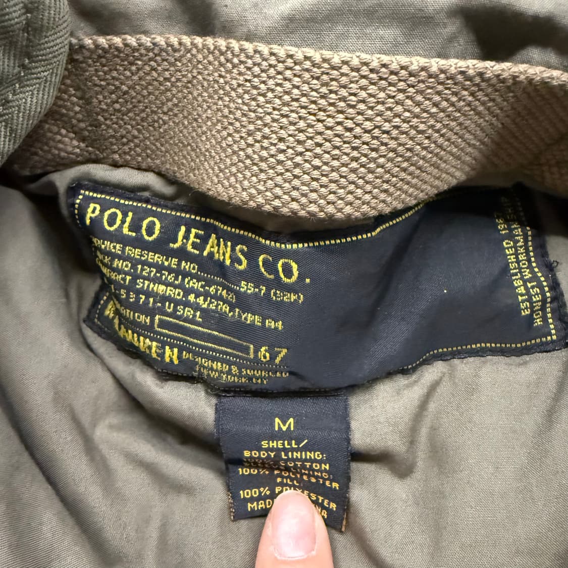 [정품/M] 폴로랄프로렌 n3b 카키 야상 파카 c1 상품이미지5