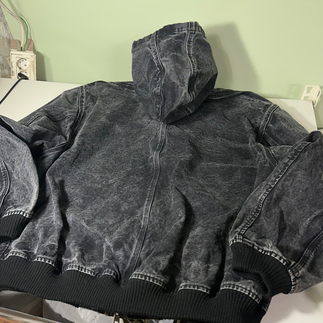 OS MIS 블랙스톤워시드 오버핏 투웨이 후디 엑티브자켓 상품이미지6