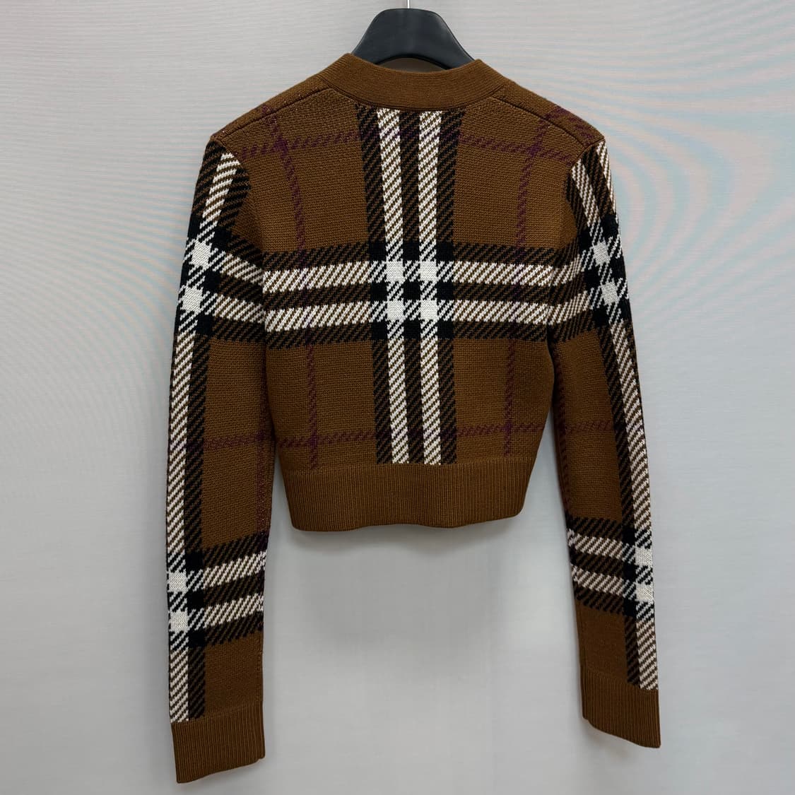 버버리 체크 울 자카드 크롭 카디건 ( 마른 44 ) 상품이미지6