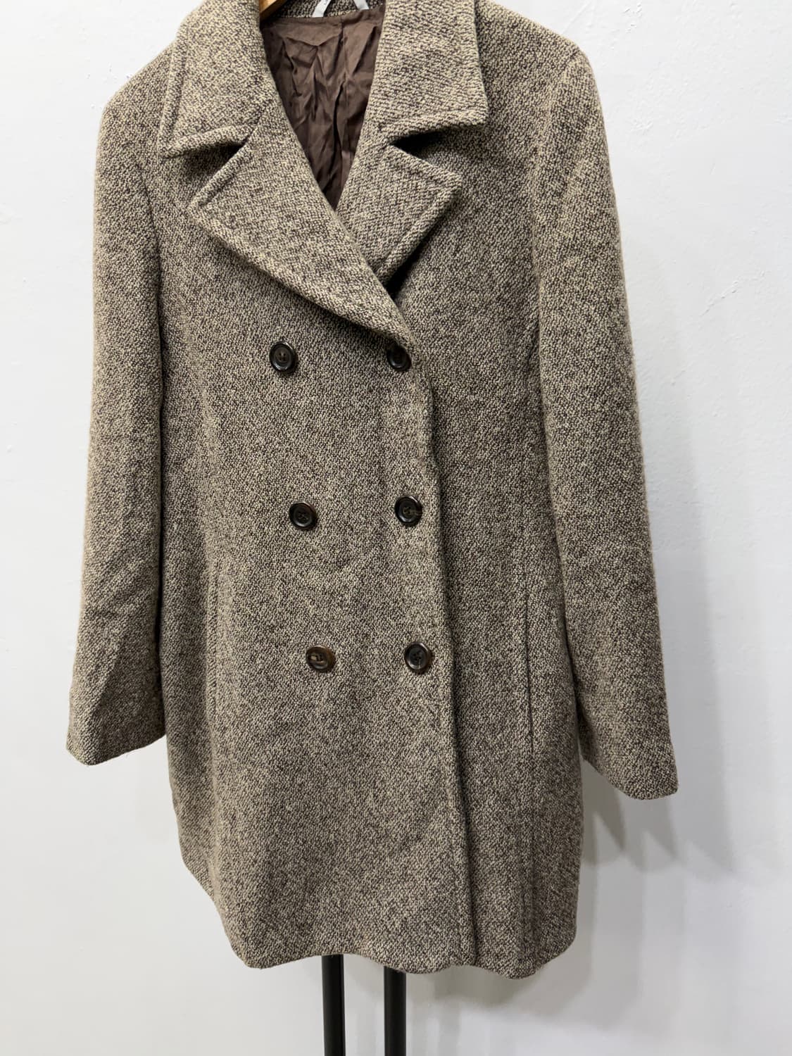 정품) PRISMA 프리스마 헤링본 더블 버튼 코트 38(55-66) 상품이미지3