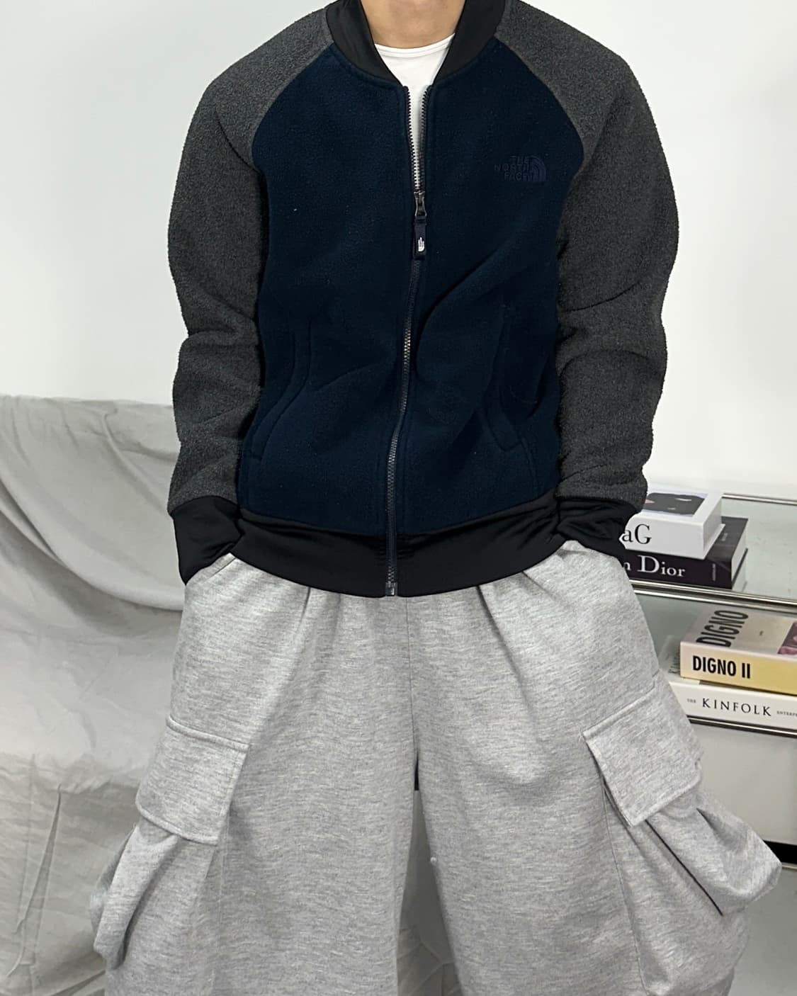 노스페이스 배색 플리스 자켓 L 상품이미지1