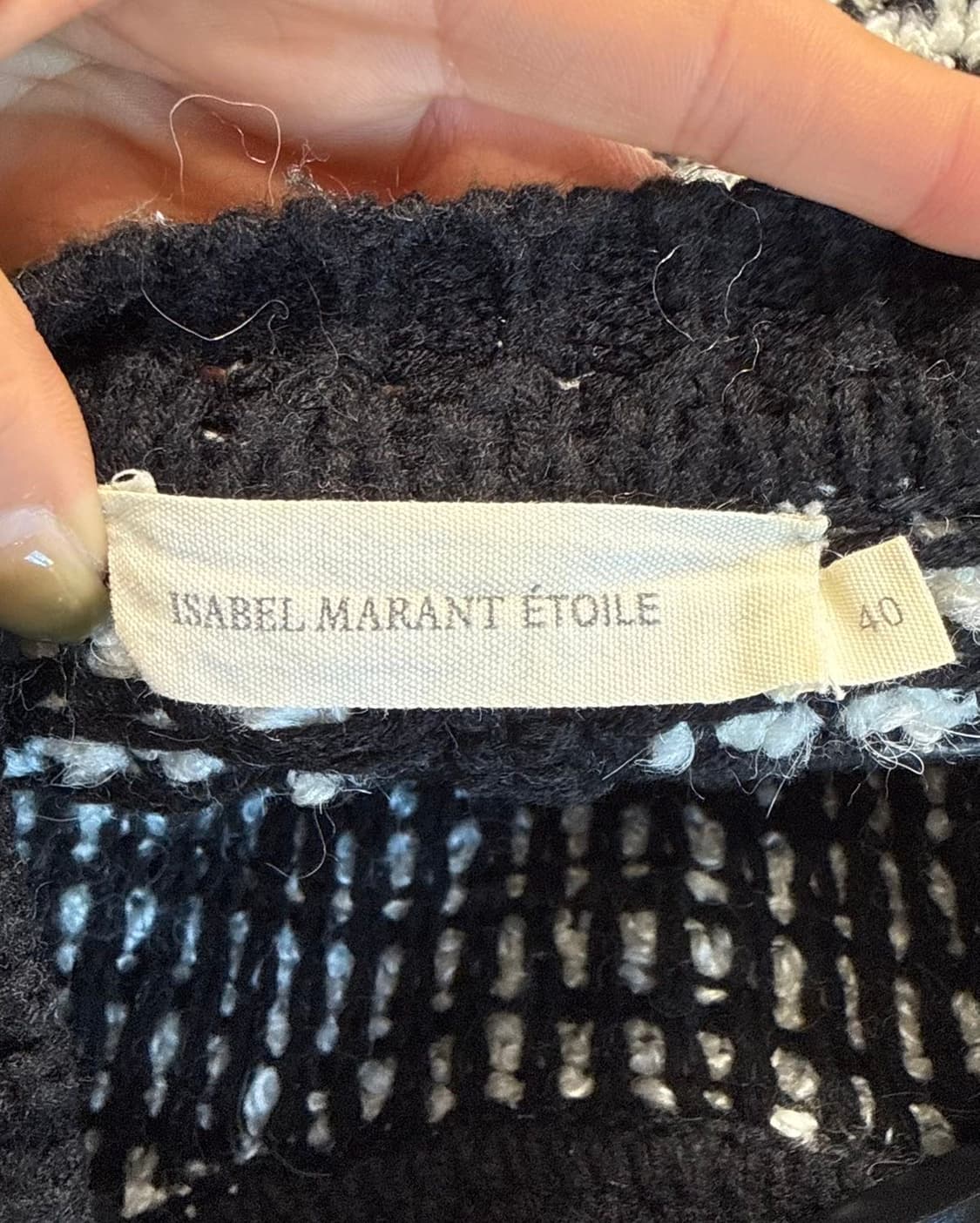 이자벨 마랑 블랙 스트라이프 알파카 니트  상품이미지8