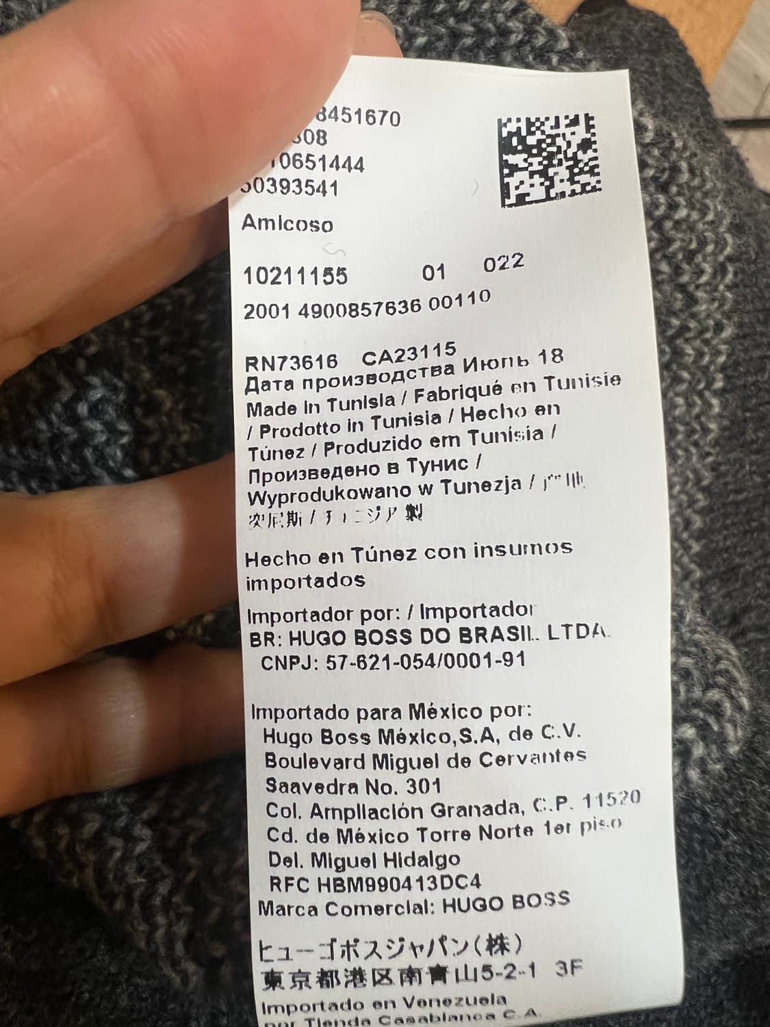 휴고보스 BOSS 남성 그레이 라운드울코튼니트  상품이미지8