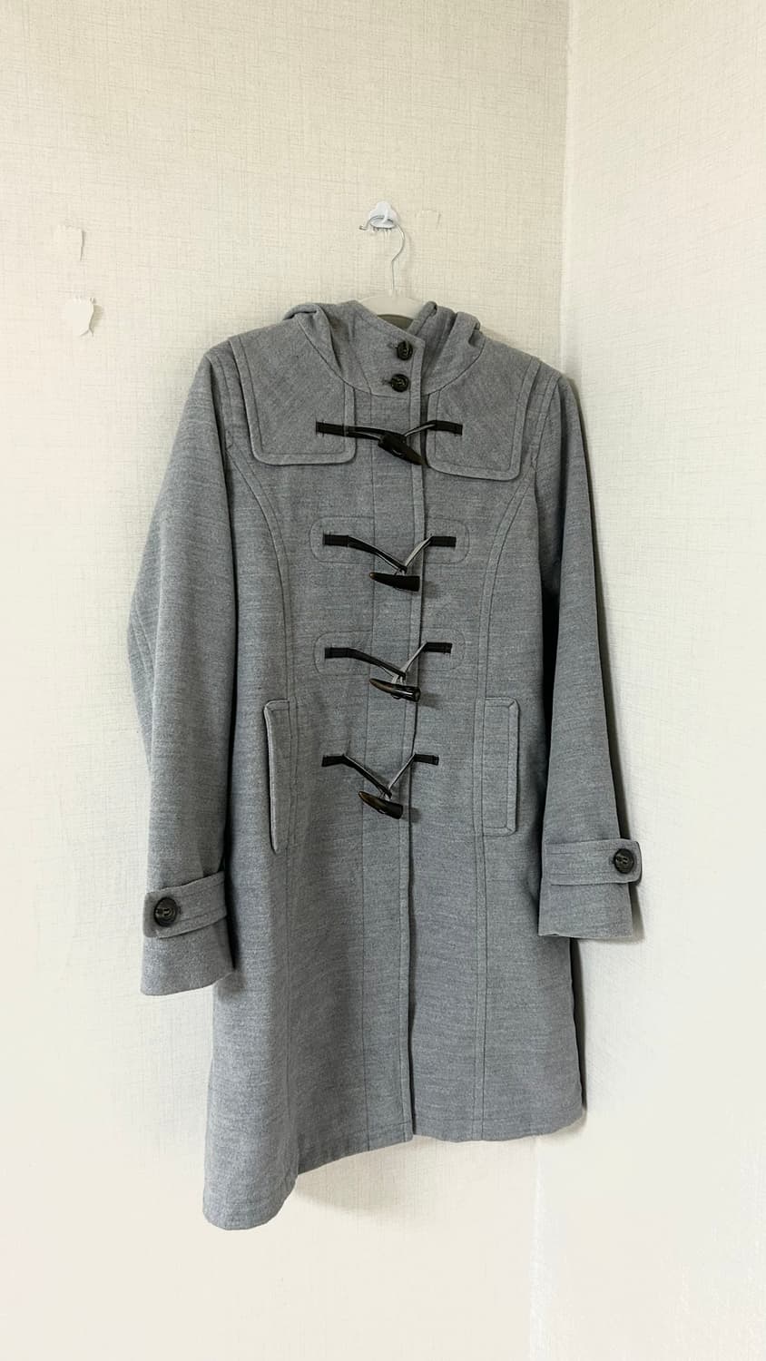 어스뮤직 그레이 히피 모리걸 떡볶이코트 더플코트 상품이미지1