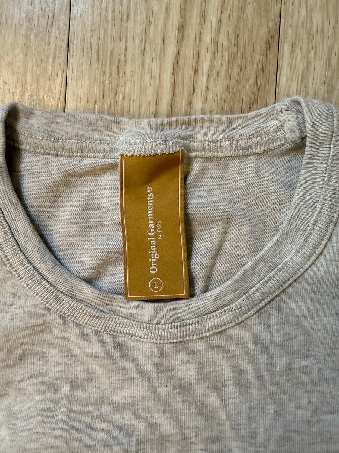 프리즘웍스 OG 더블 립 오버사이즈 티셔츠 오트밀 블랙 L 상품이미지7