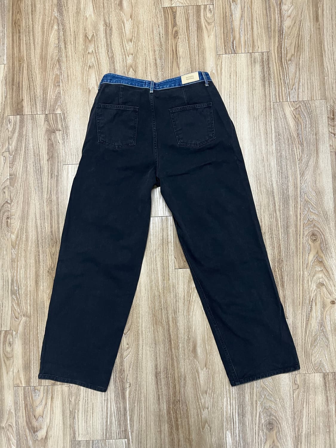 Victoria 투톤 와이드 흑청바지 33 상품이미지1