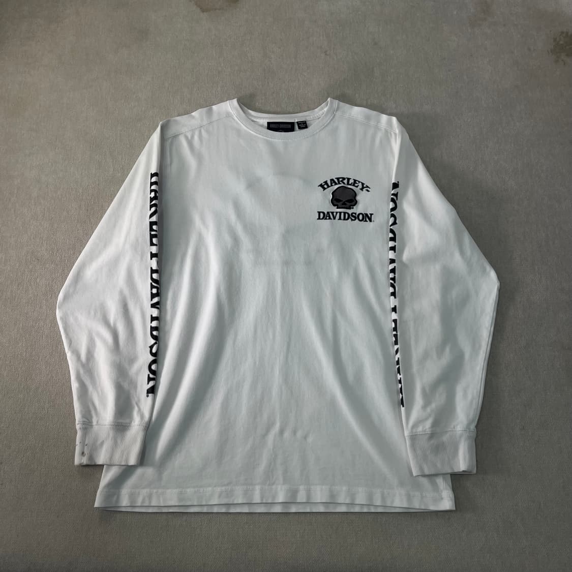 100 할리데이비슨 스컬 자수로고 롱슬리브 티셔츠 상품이미지2