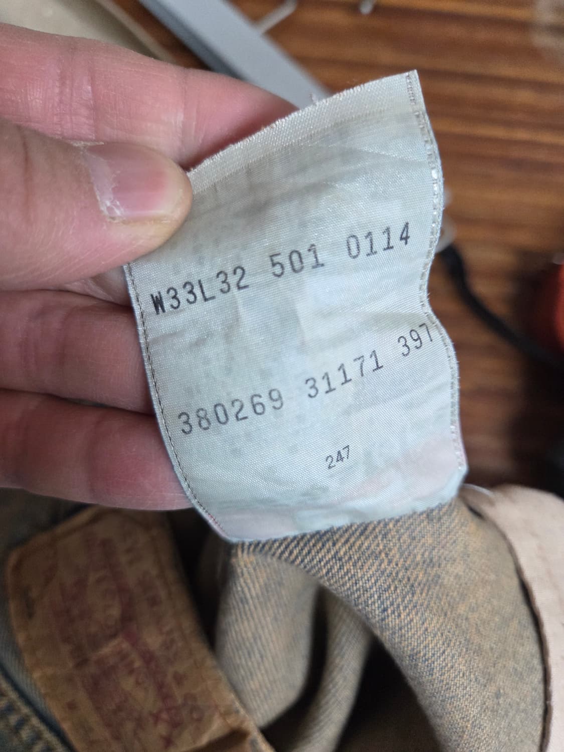 리바이스 501 데미지 녹워싱 데님팬츠 30 상품이미지5