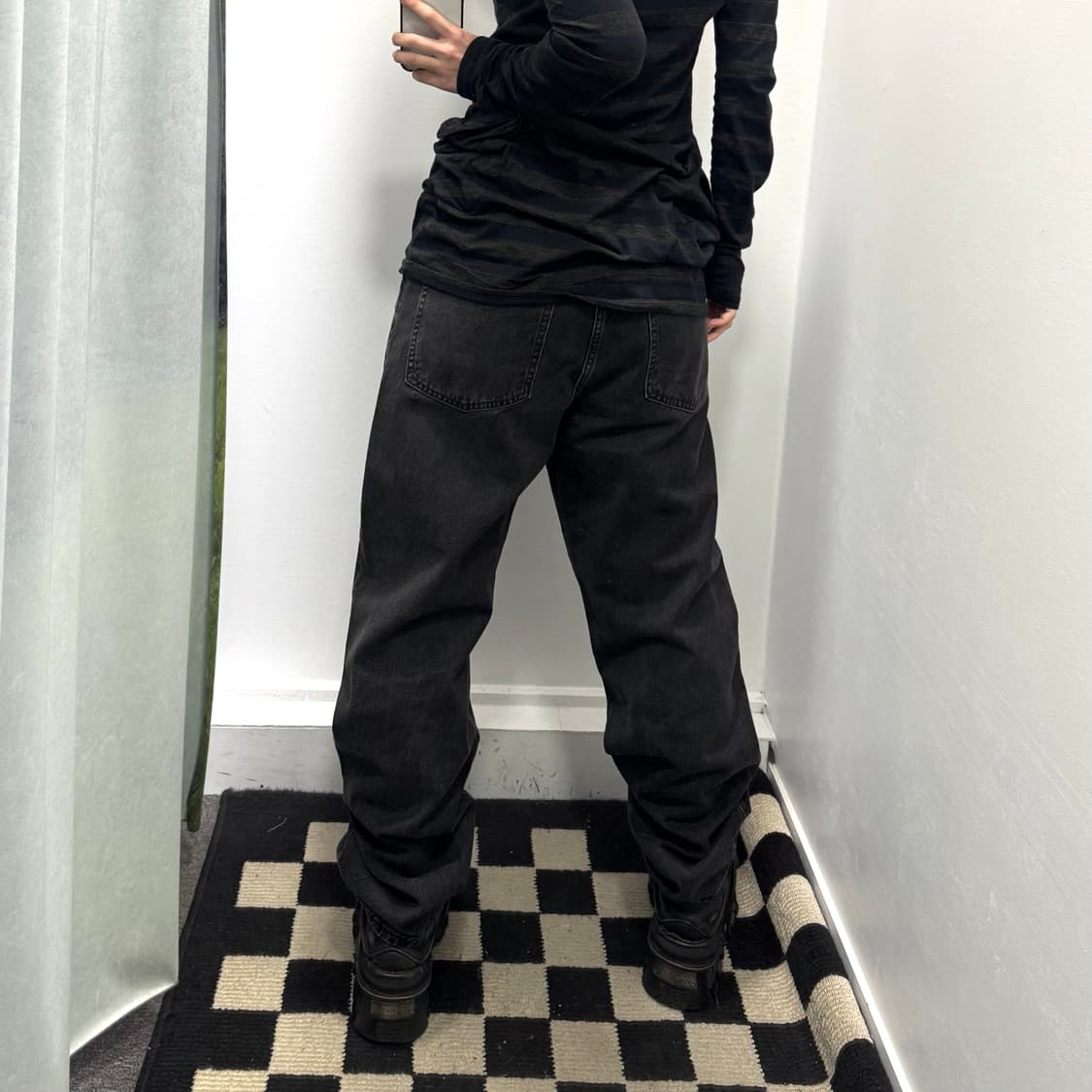 유니클로 흑청 와이드 팬츠 상품이미지1