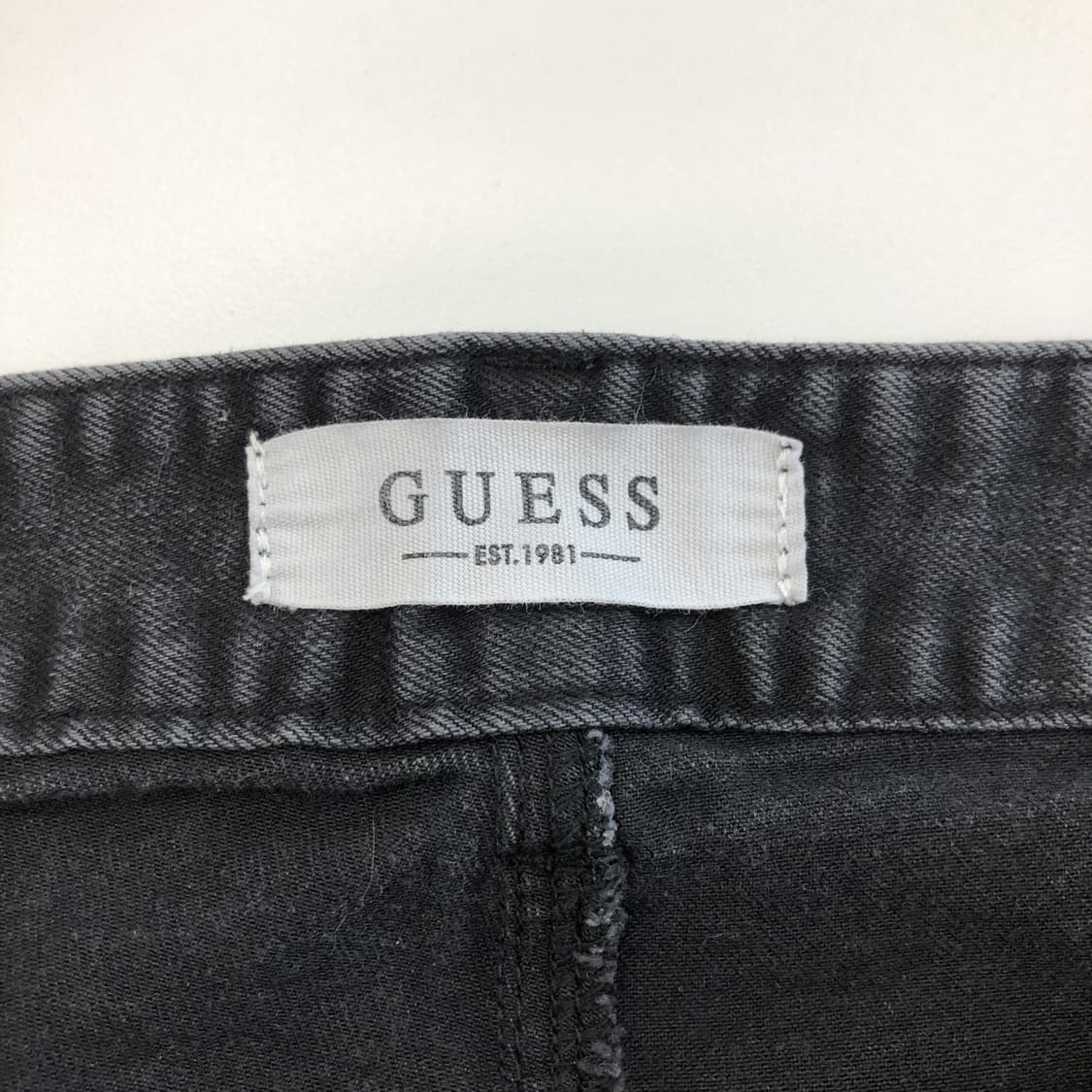 게스 프리미엄 블랙패치 흑청 데님진 34 인치 스판 상품이미지4