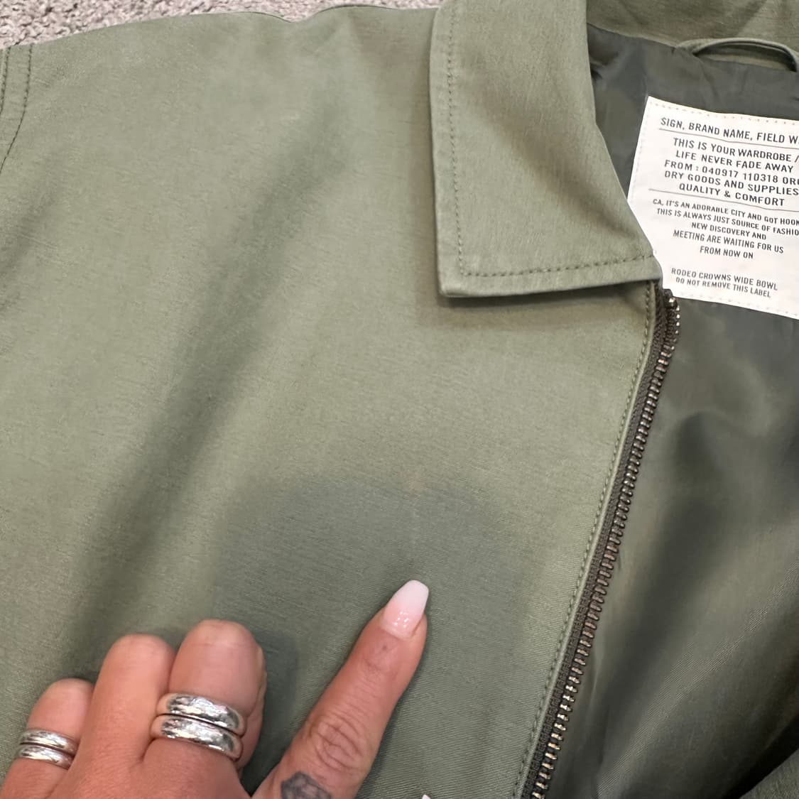 JPN 로데오크라운 카키 아메카지 블루종 자켓L 상품이미지5