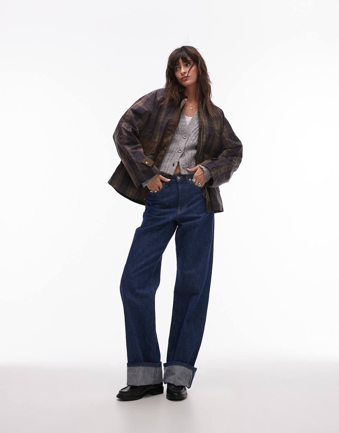 망고 체크워크자켓 상품이미지1