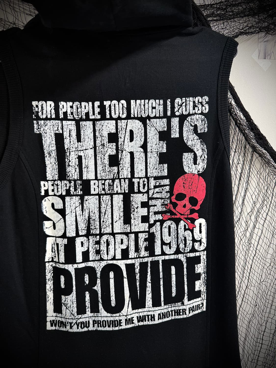 Punk skull detailed sleeveless onepiece 상품이미지4