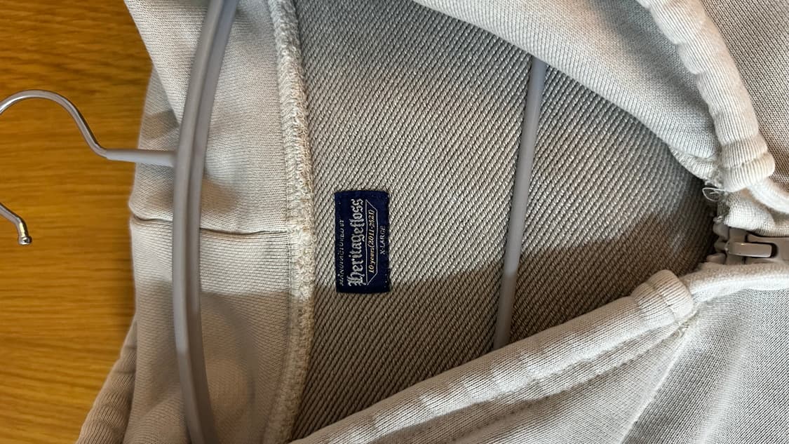 헤리티지플로스 PIGMENT ZIP-UP Hoodie 라이트그레이 상품이미지3