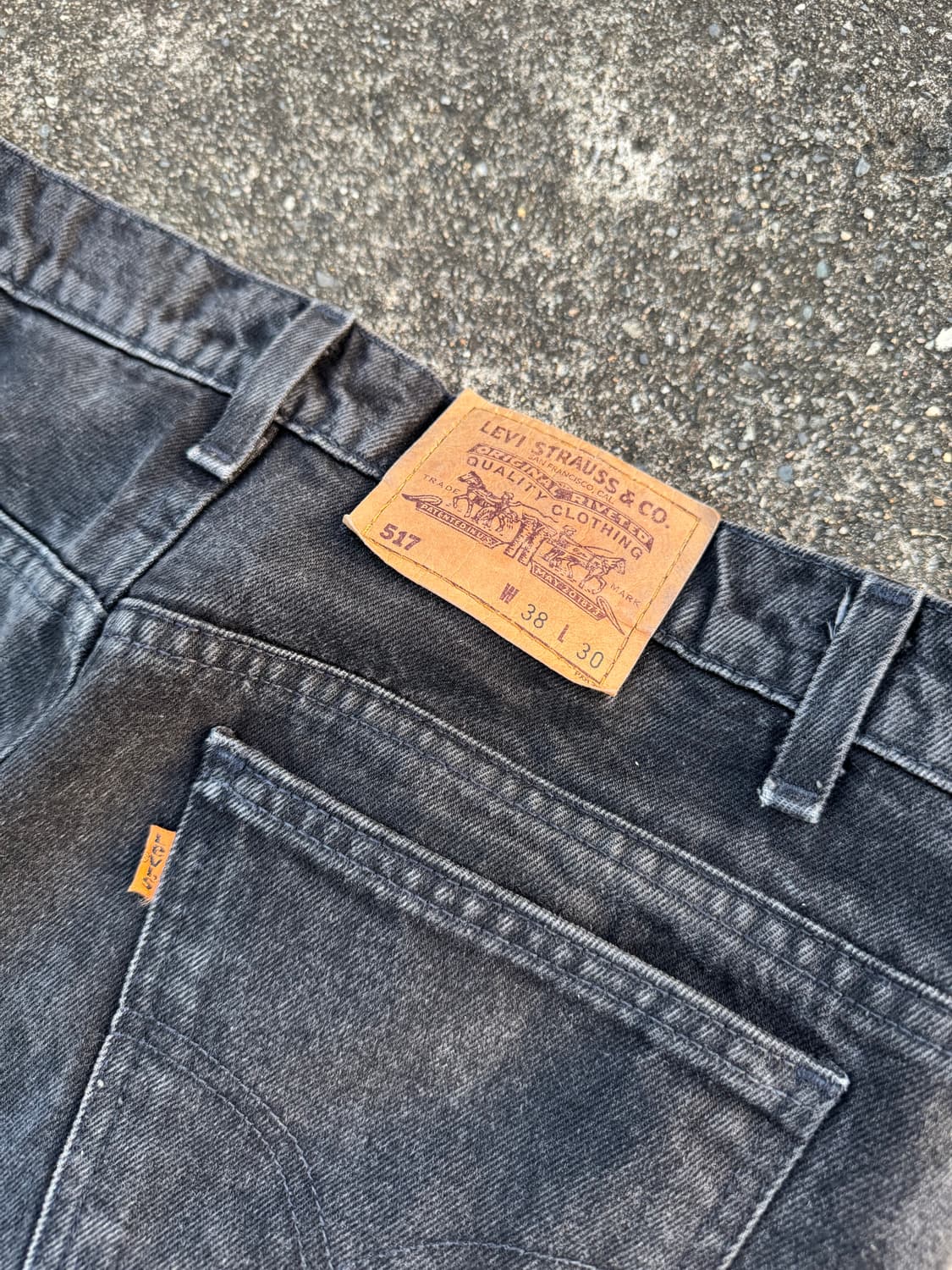 90S 빈티지 리바이스 517 블랙 워싱진 오렌지탭 38 상품이미지7