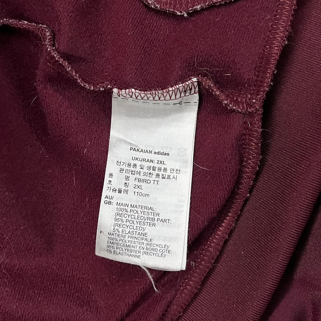아디다스 파이어버드 버건디 져지 트랙탑 상품이미지6